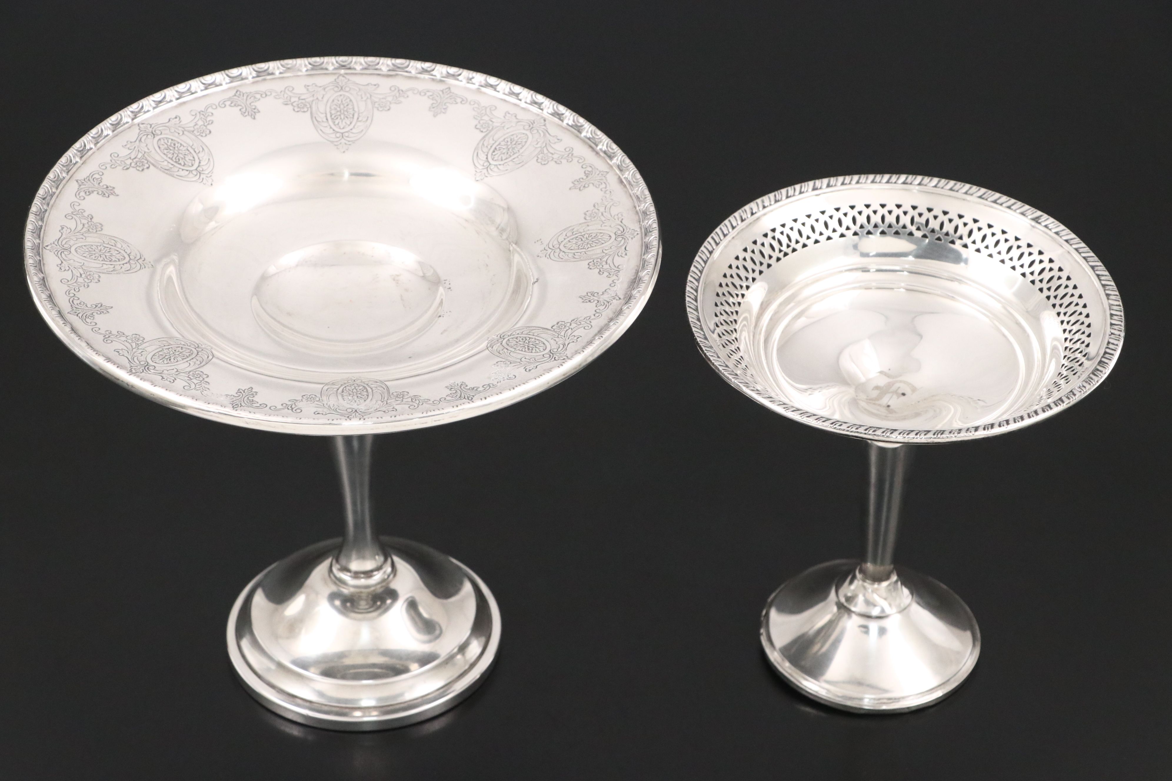 Whiting Sterling Silver Compote with Cream and Sugar Bowls and More