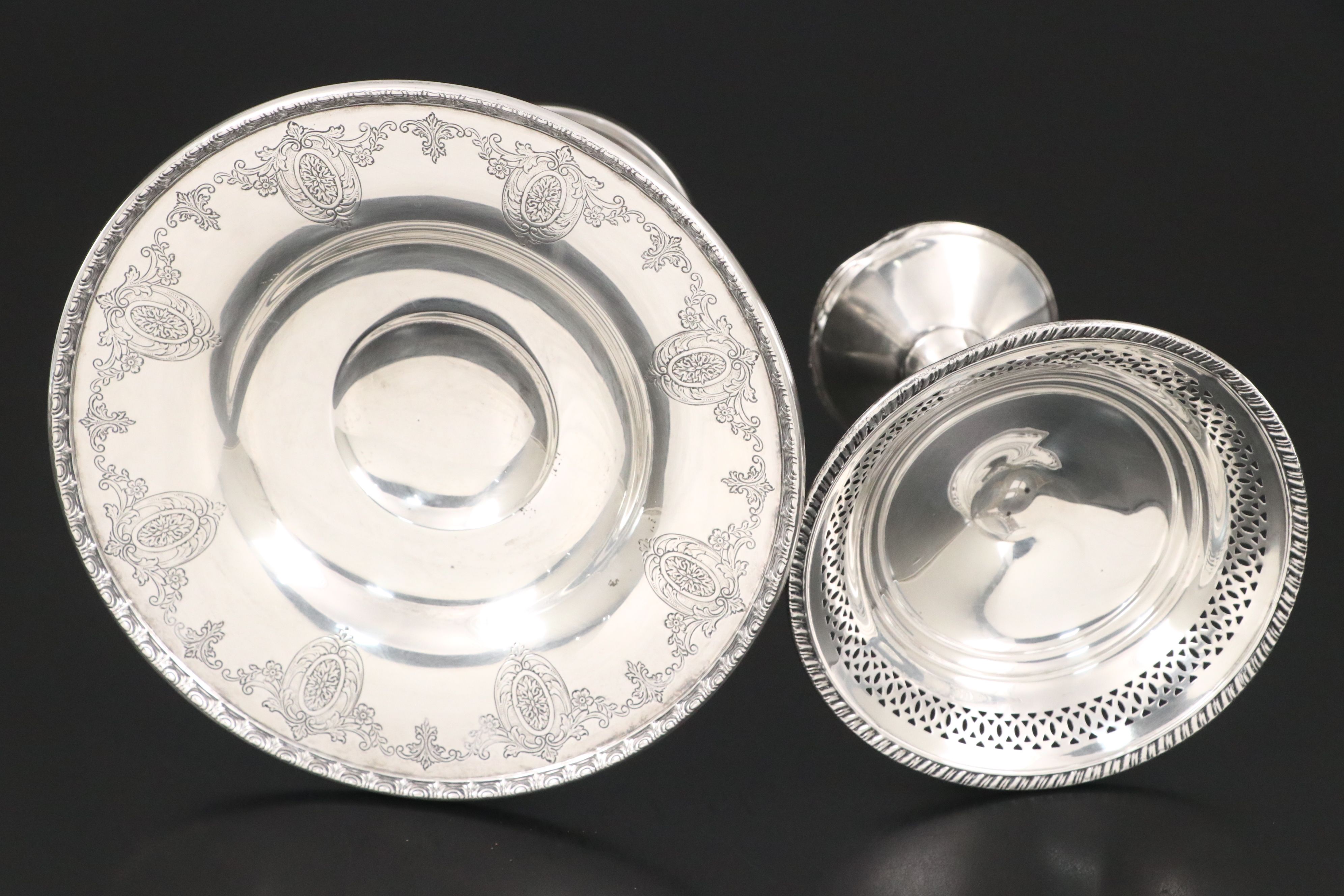 Whiting Sterling Silver Compote with Cream and Sugar Bowls and More