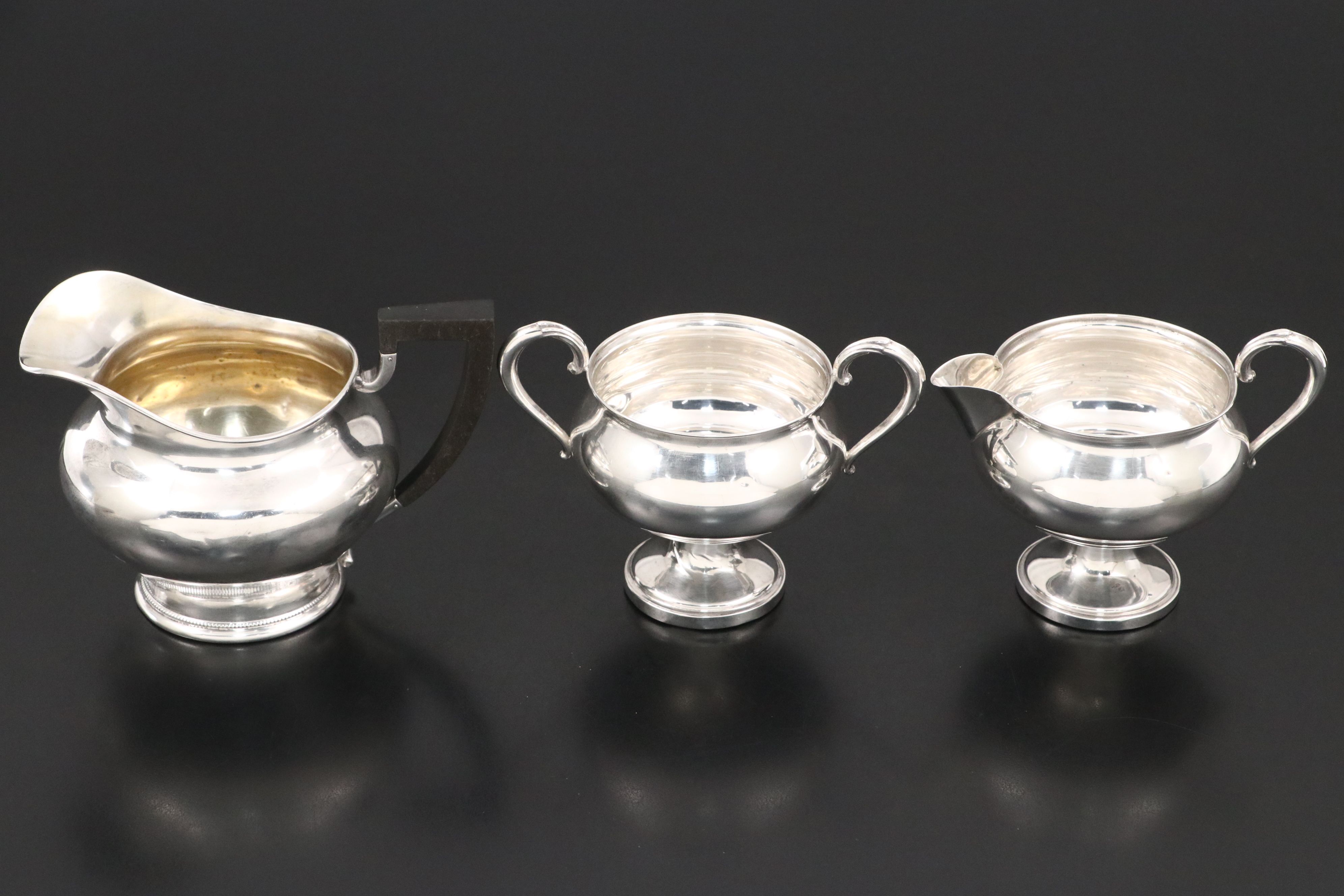 Whiting Sterling Silver Compote with Cream and Sugar Bowls and More