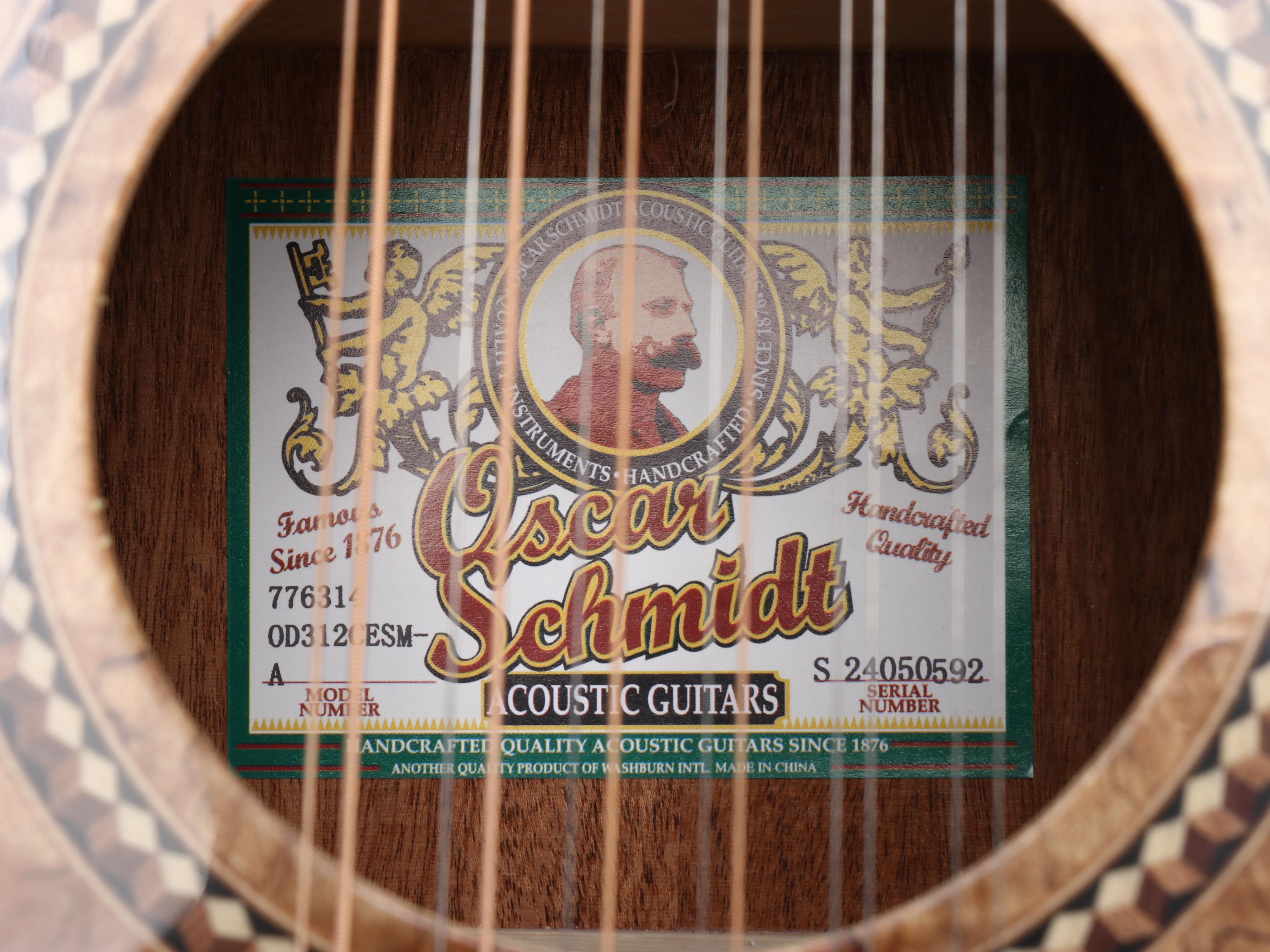 Oscar Schmidt for Washburn Spalted Maple Electric Acoustic Guitar