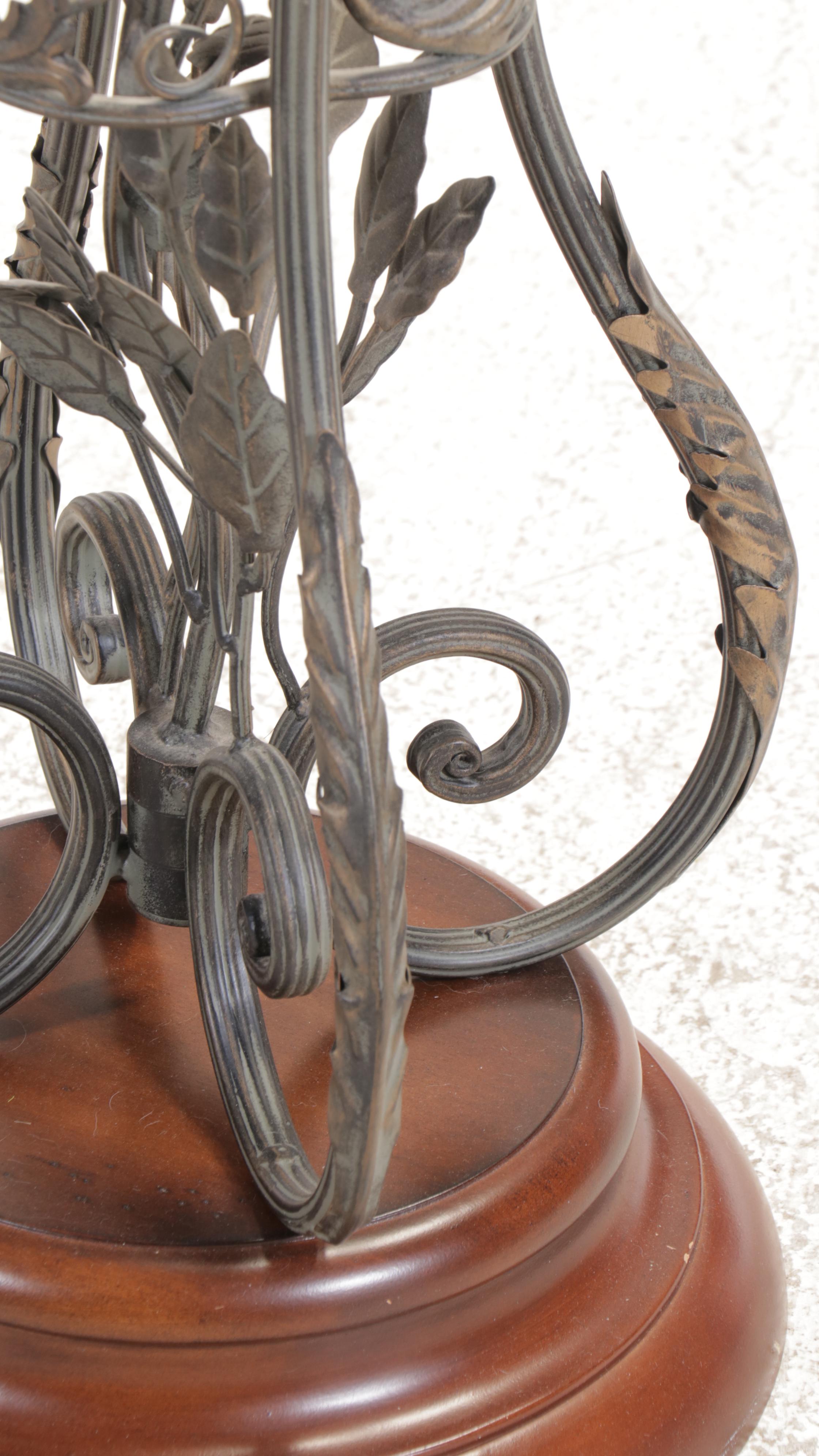 Wrought Iron End Table with Glass Top