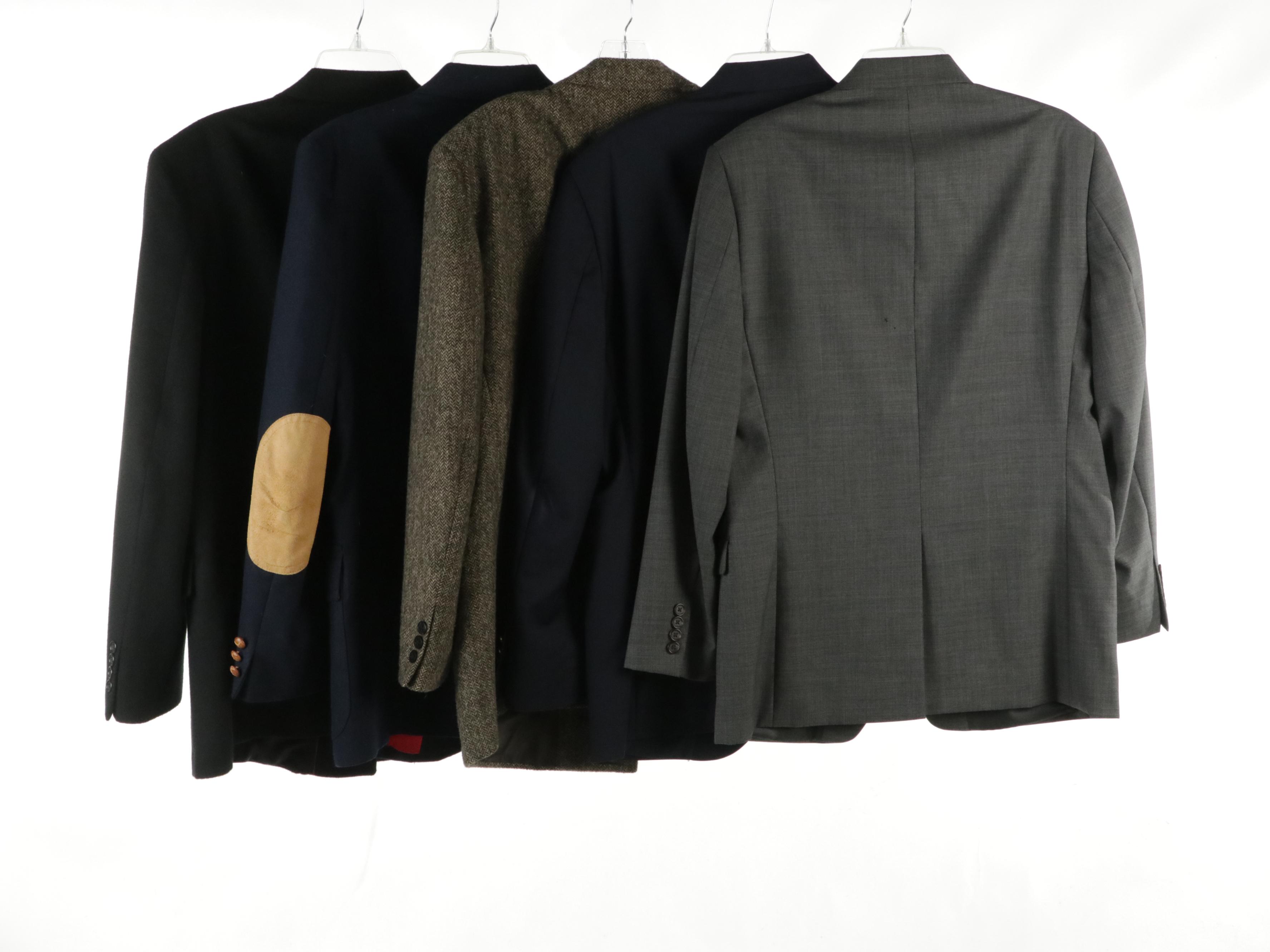 Men's Burberrys Herringbone Camel Hair Blazer, Pendleton Navy Wool Coat & More