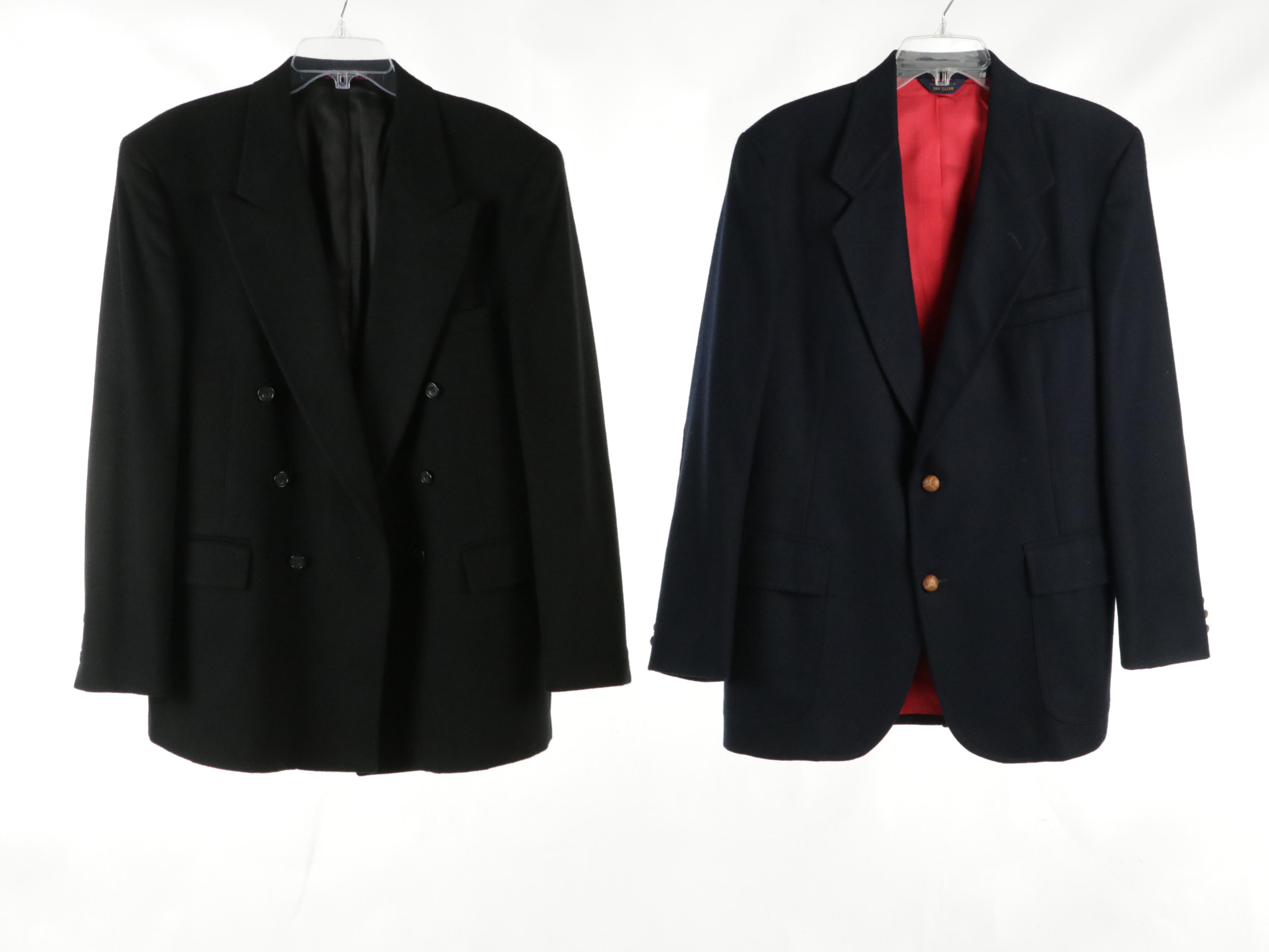 Men's Burberrys Herringbone Camel Hair Blazer, Pendleton Navy Wool Coat & More