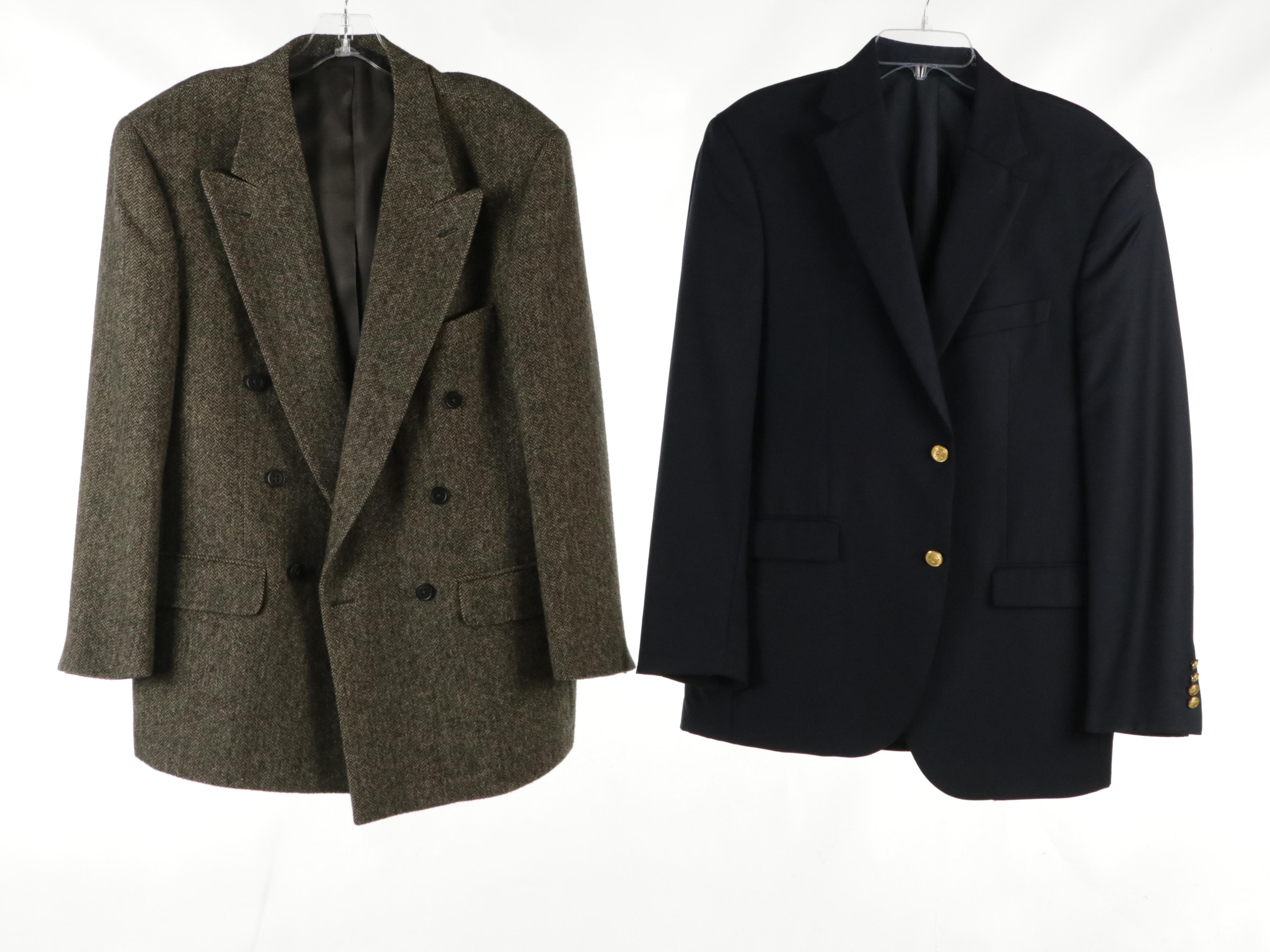 Men's Burberrys Herringbone Camel Hair Blazer, Pendleton Navy Wool Coat & More