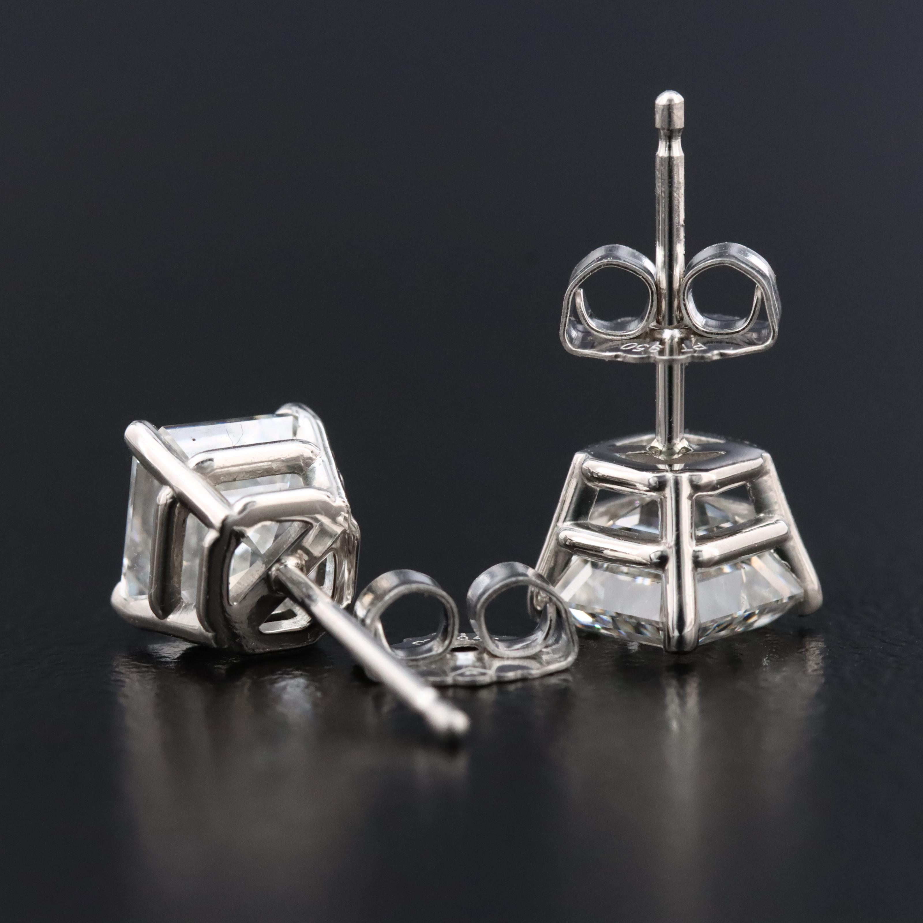 Platinum 2.00 CTW Diamond Stud Earrings with GIA Reports