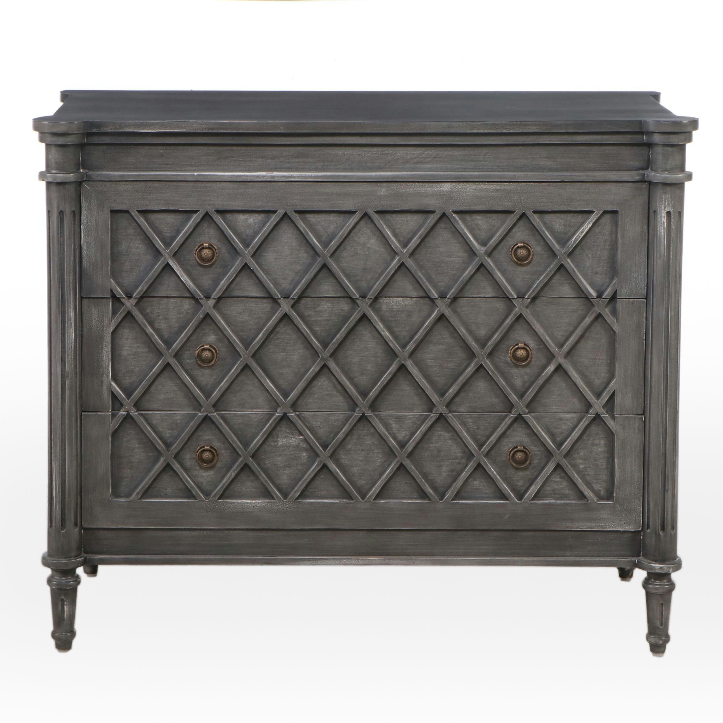 Contemporary Painted Grey Three-Drawer Chest