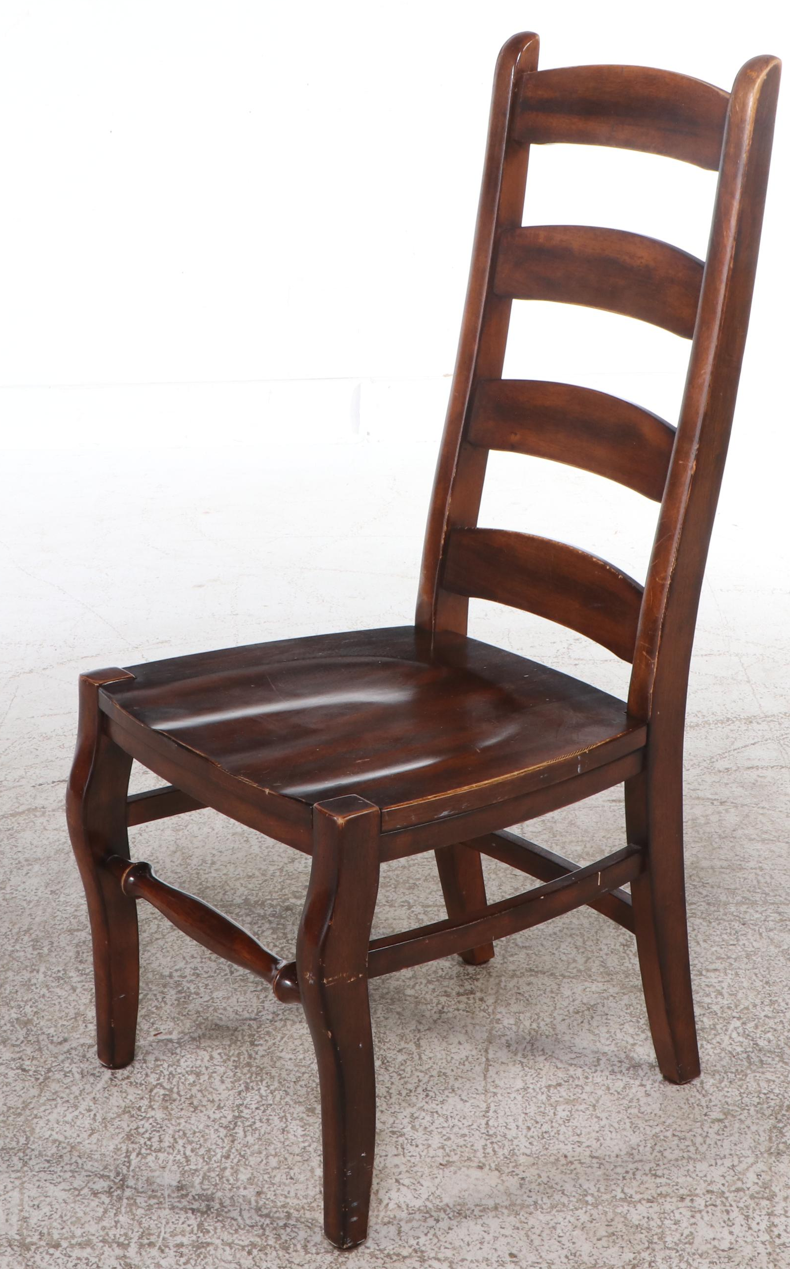 Contemporary Walnut Ladderback Side Chair