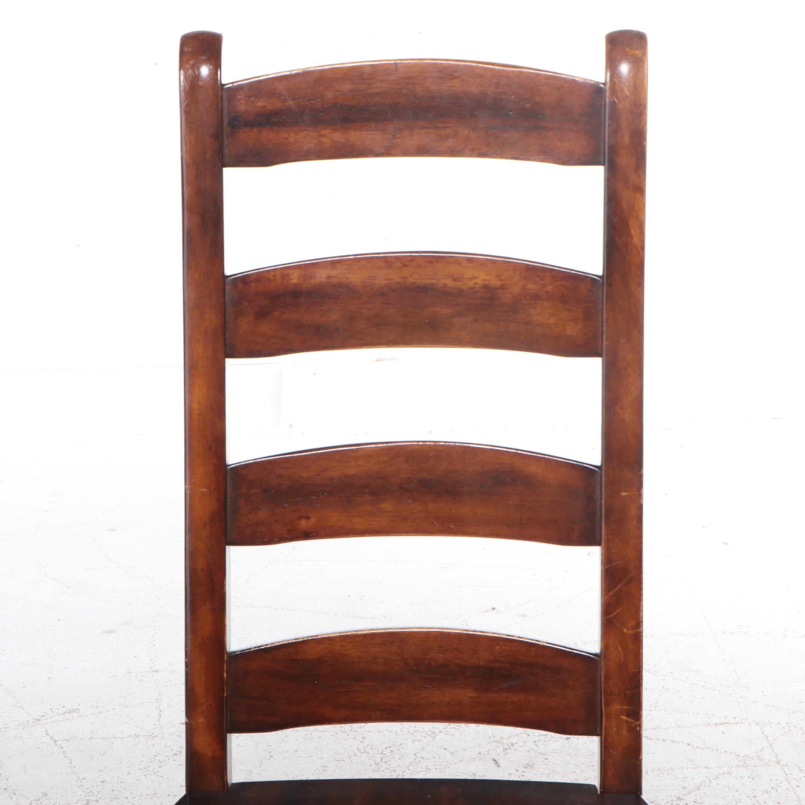 Contemporary Walnut Ladderback Side Chair
