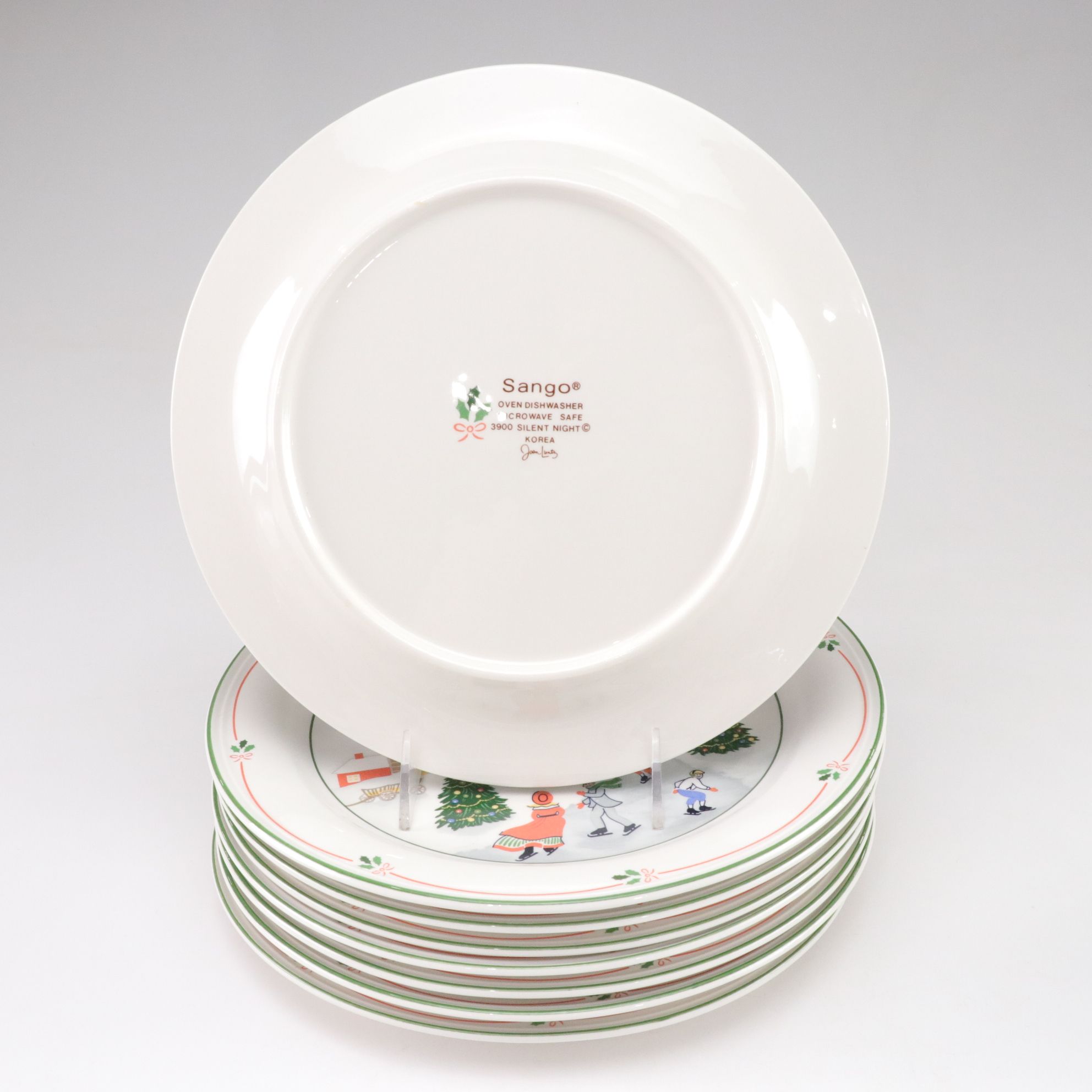 Sango "Silent Night" Set of Dinner Plates with Cups and Tumbler Glasses