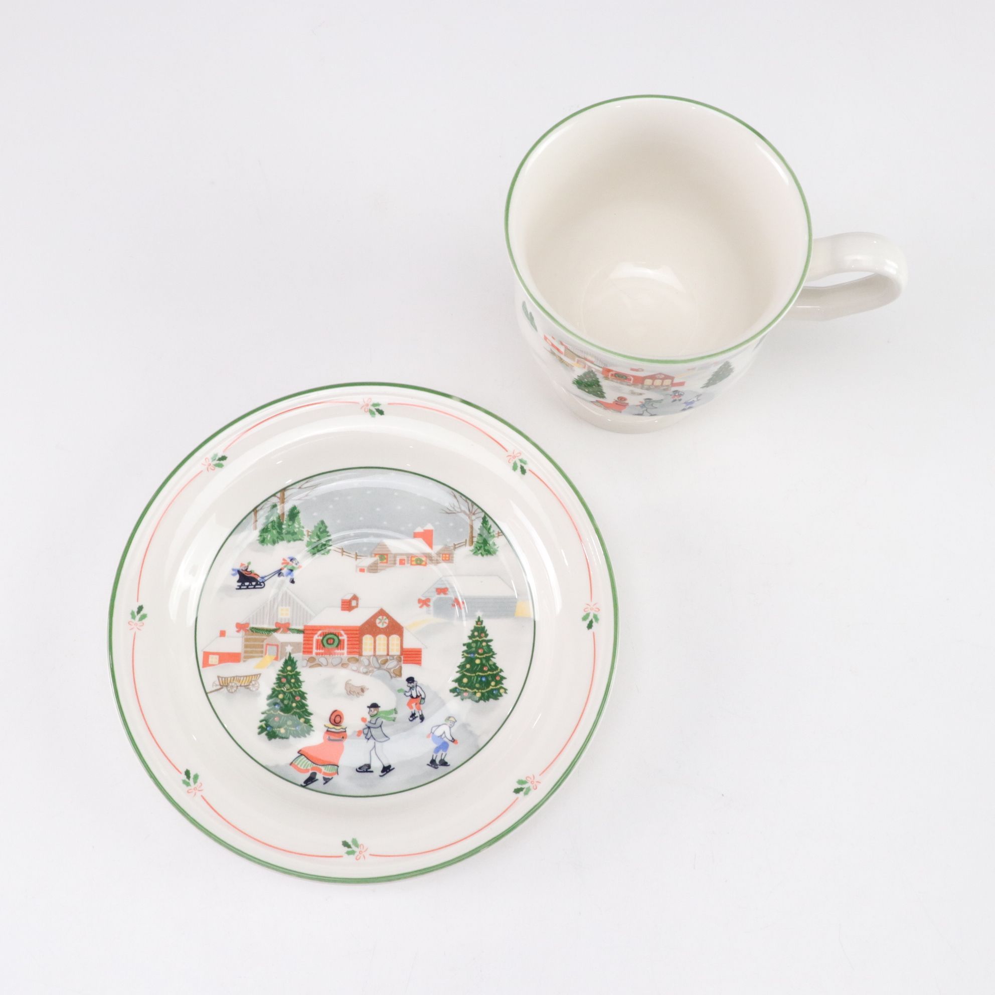 Sango "Silent Night" Set of Dinner Plates with Cups and Tumbler Glasses
