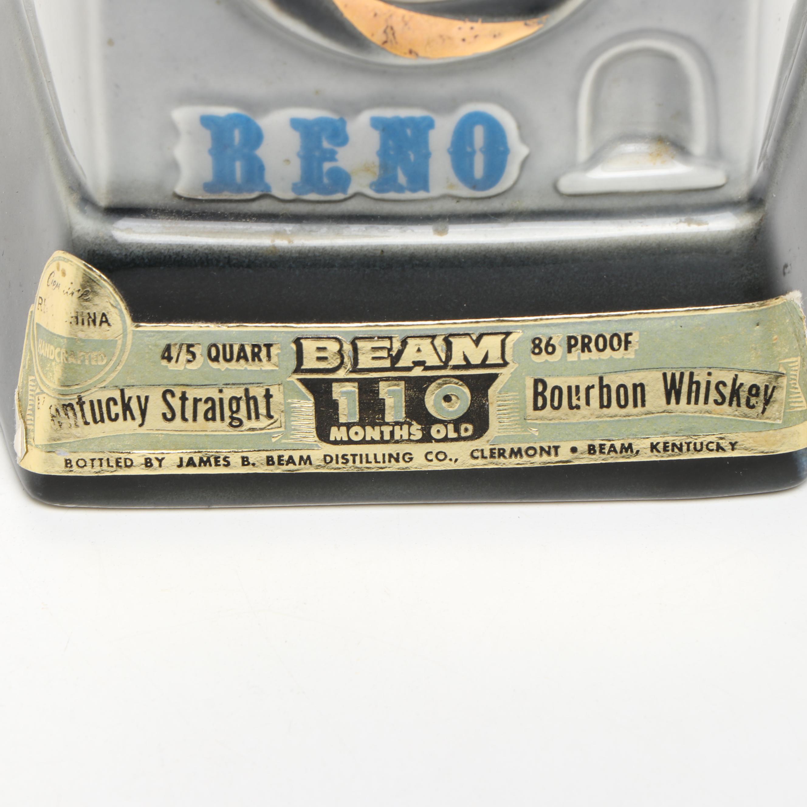 Vintage Jim Beam Harolds Club Ceramic Slot Machine Decanter