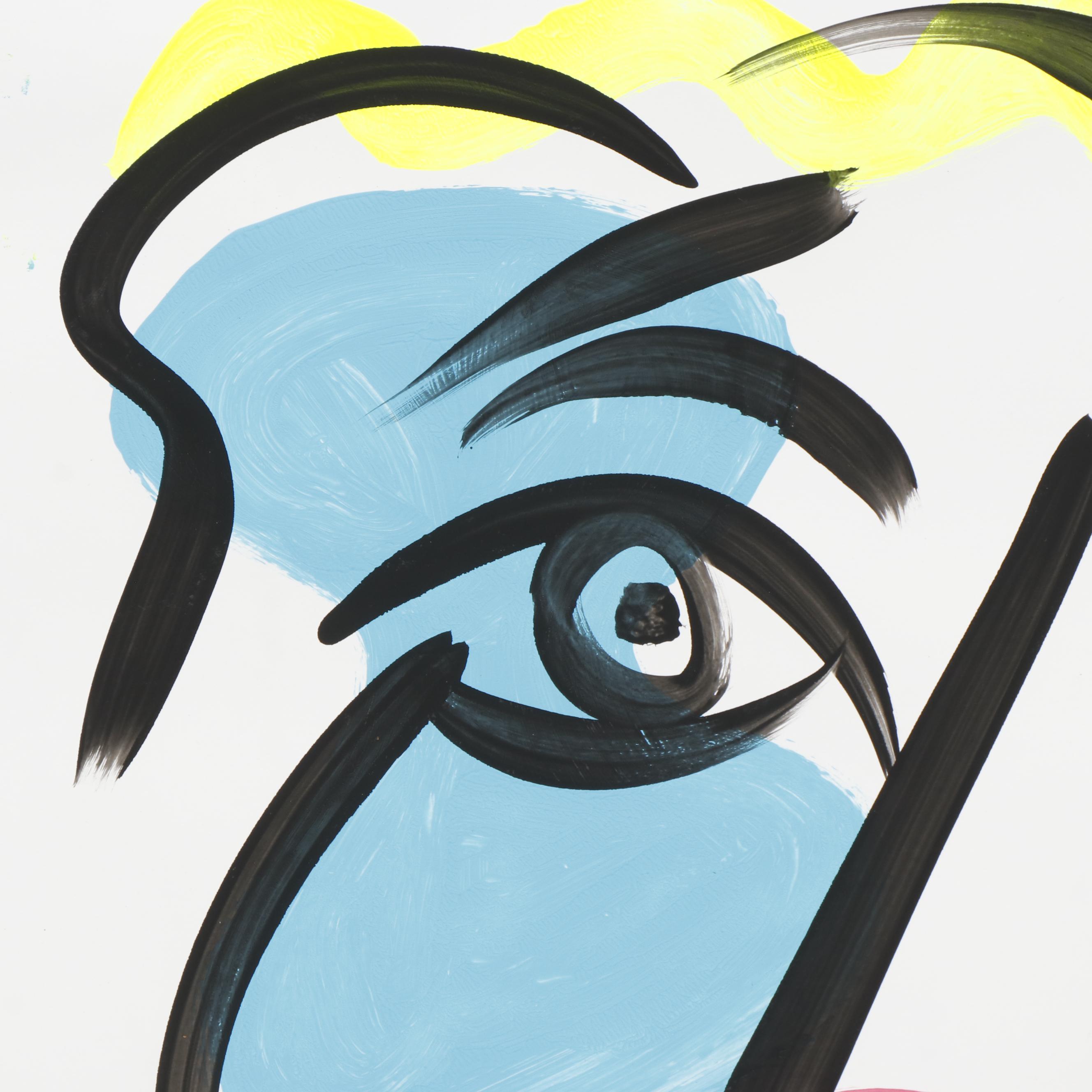 Peter Keil Abstract Portrait Composition Acrylic Painting