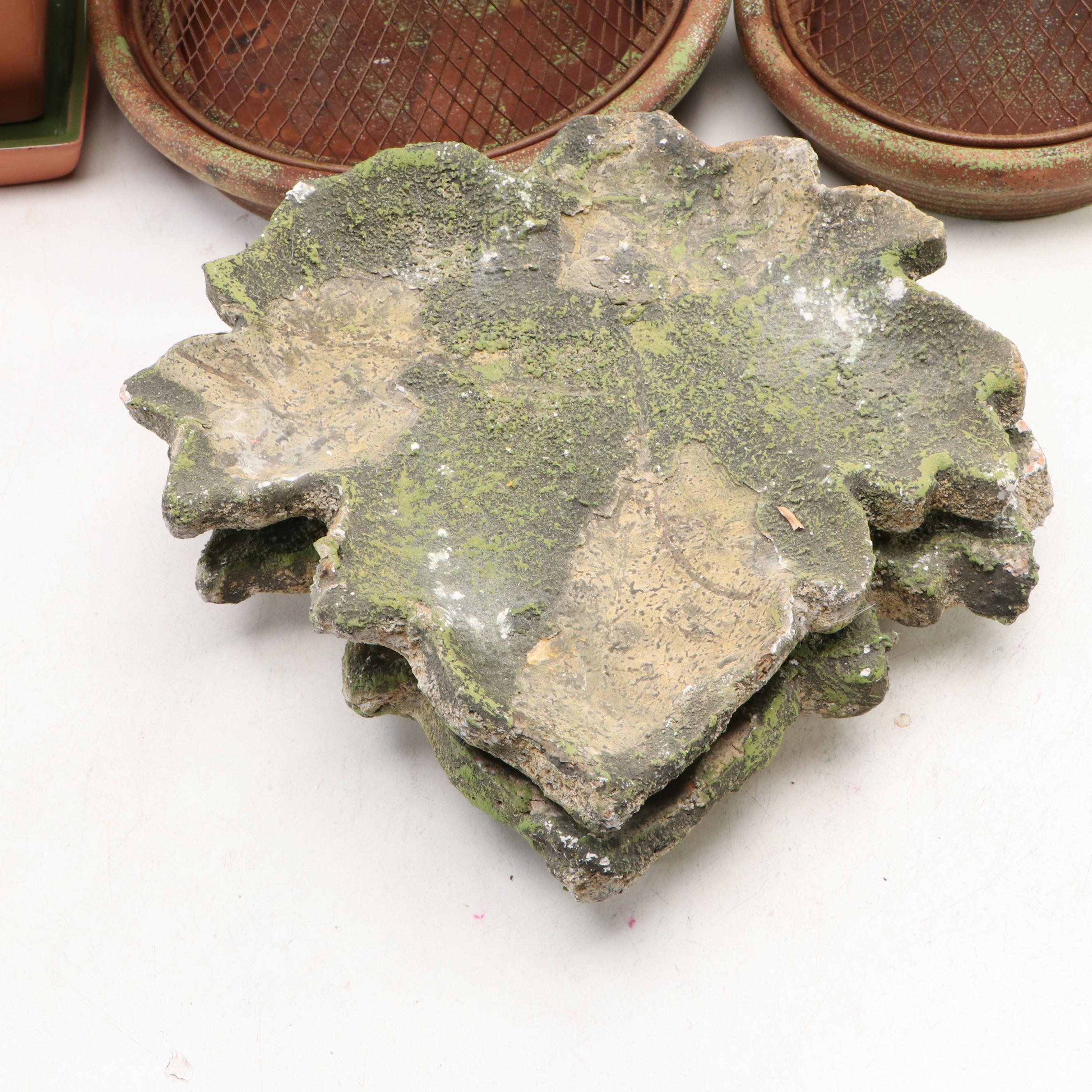 Woven Pineapple Form Candle Holder with Wicker Basket, Flower Frogs, and More