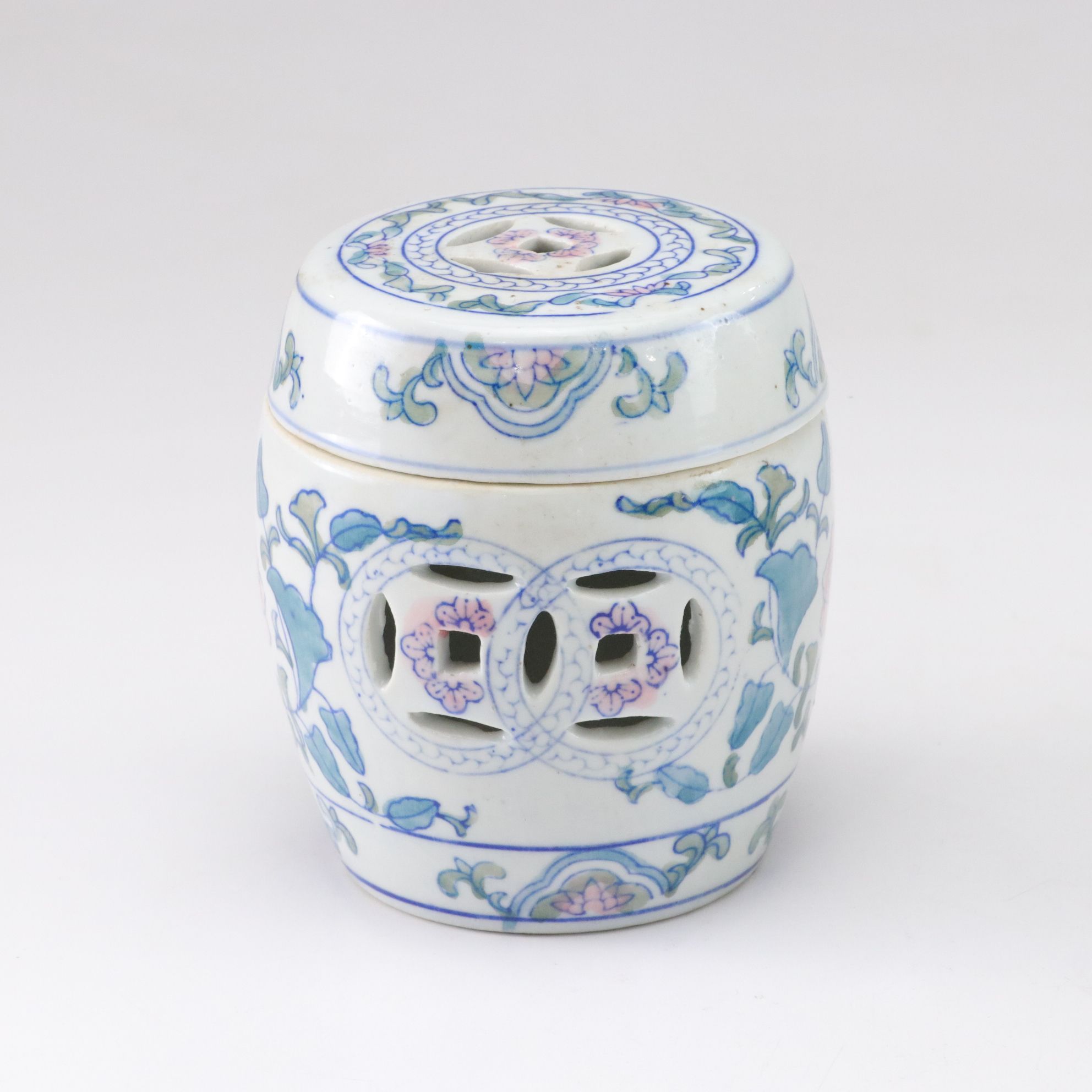 Chinese Garden Stool Style Container & Ginger Jar