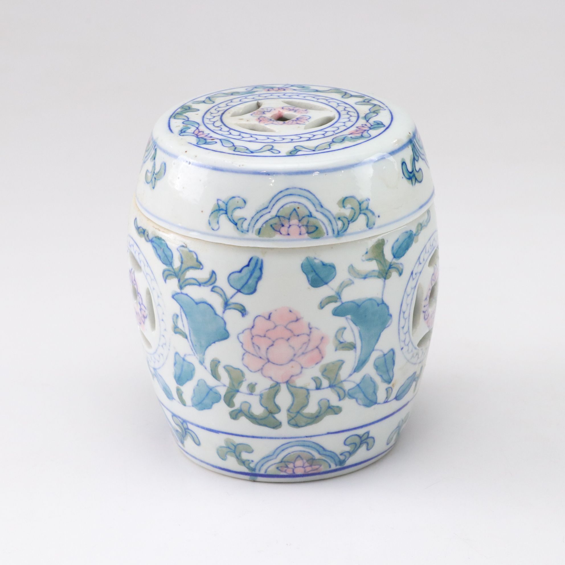 Chinese Garden Stool Style Container & Ginger Jar