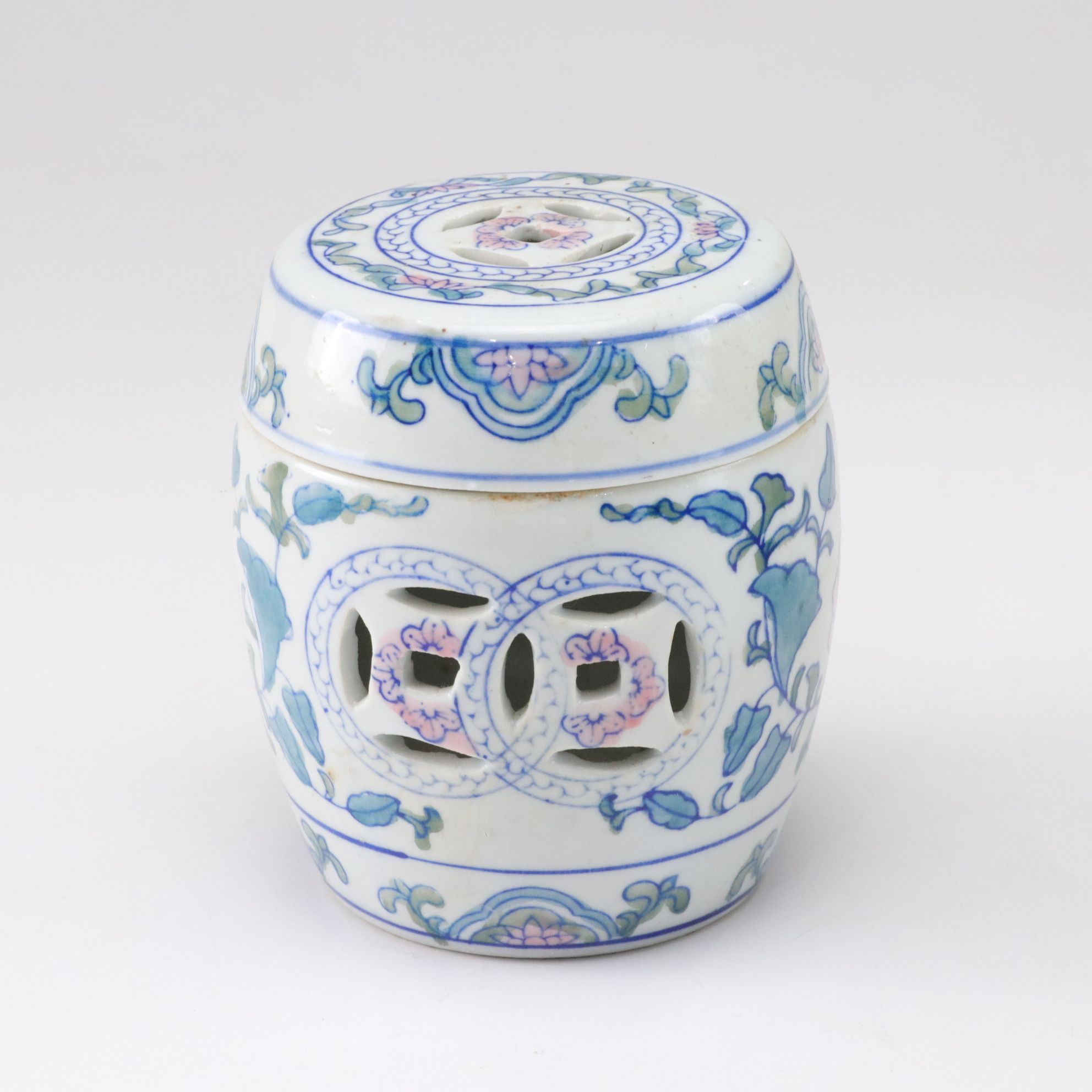 Chinese Garden Stool Style Container & Ginger Jar