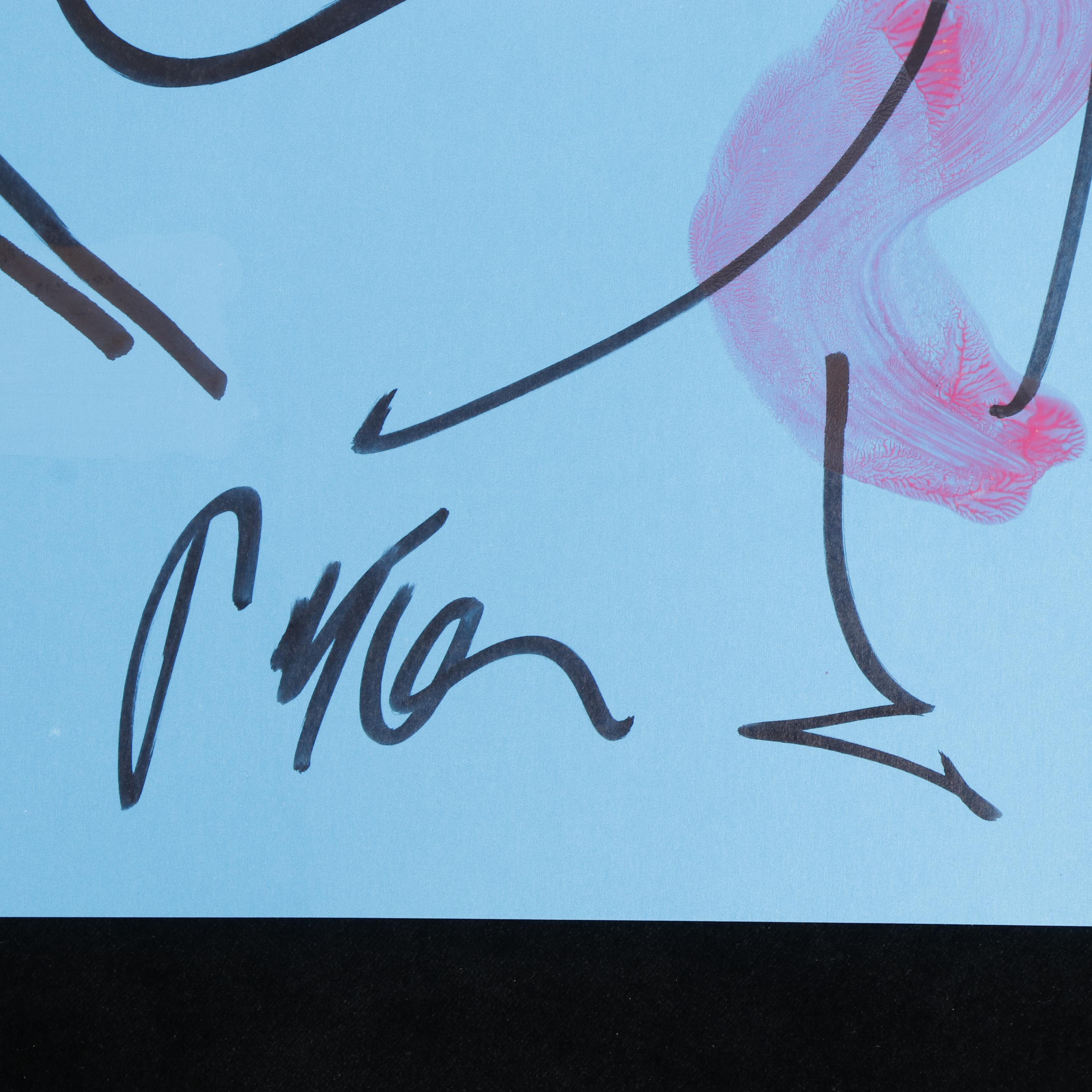 Peter Keil Abstract Acrylic Portrait Painting, Late 20th Century