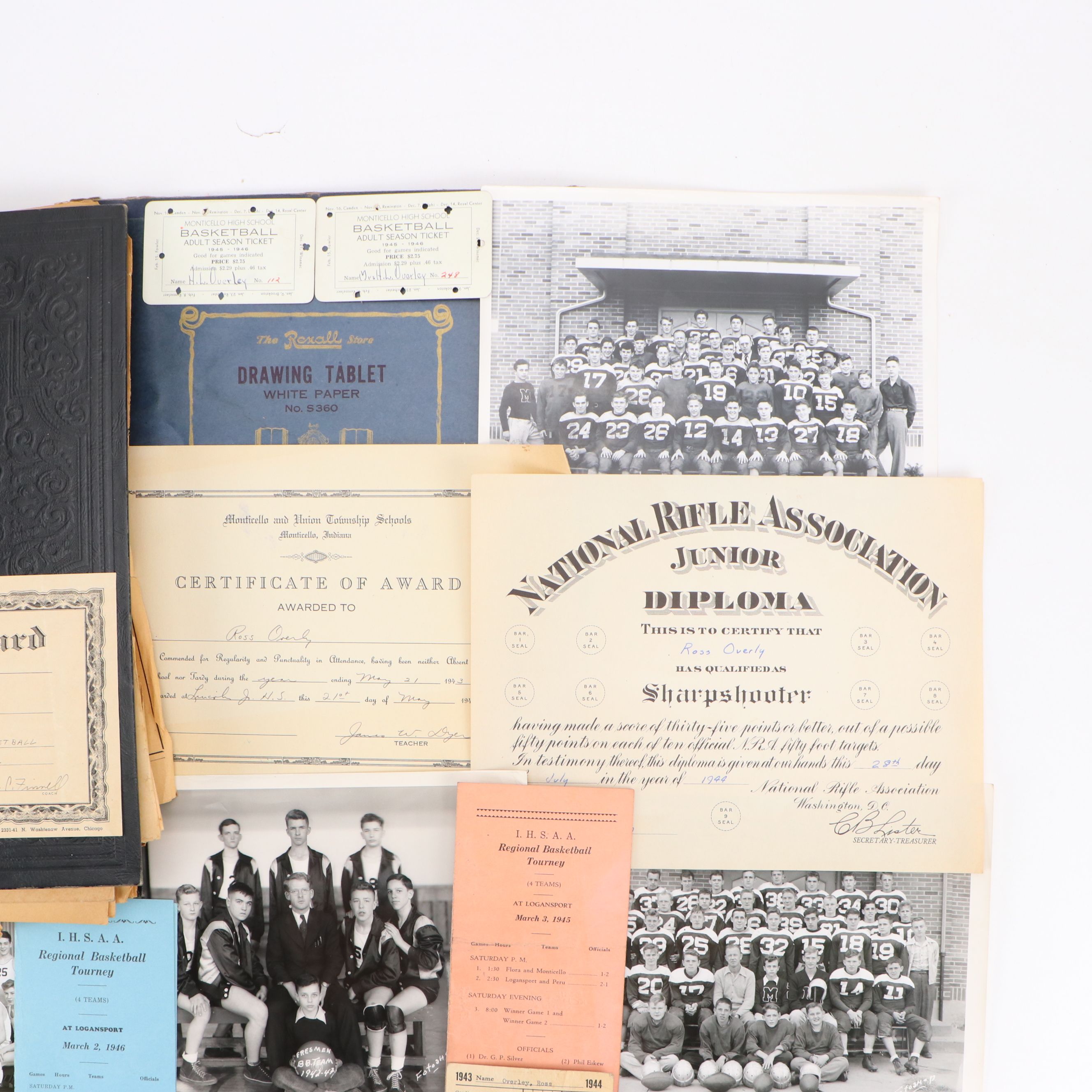 Sports Ephemera and Newspaper Clipping Scrapbook with Photographs