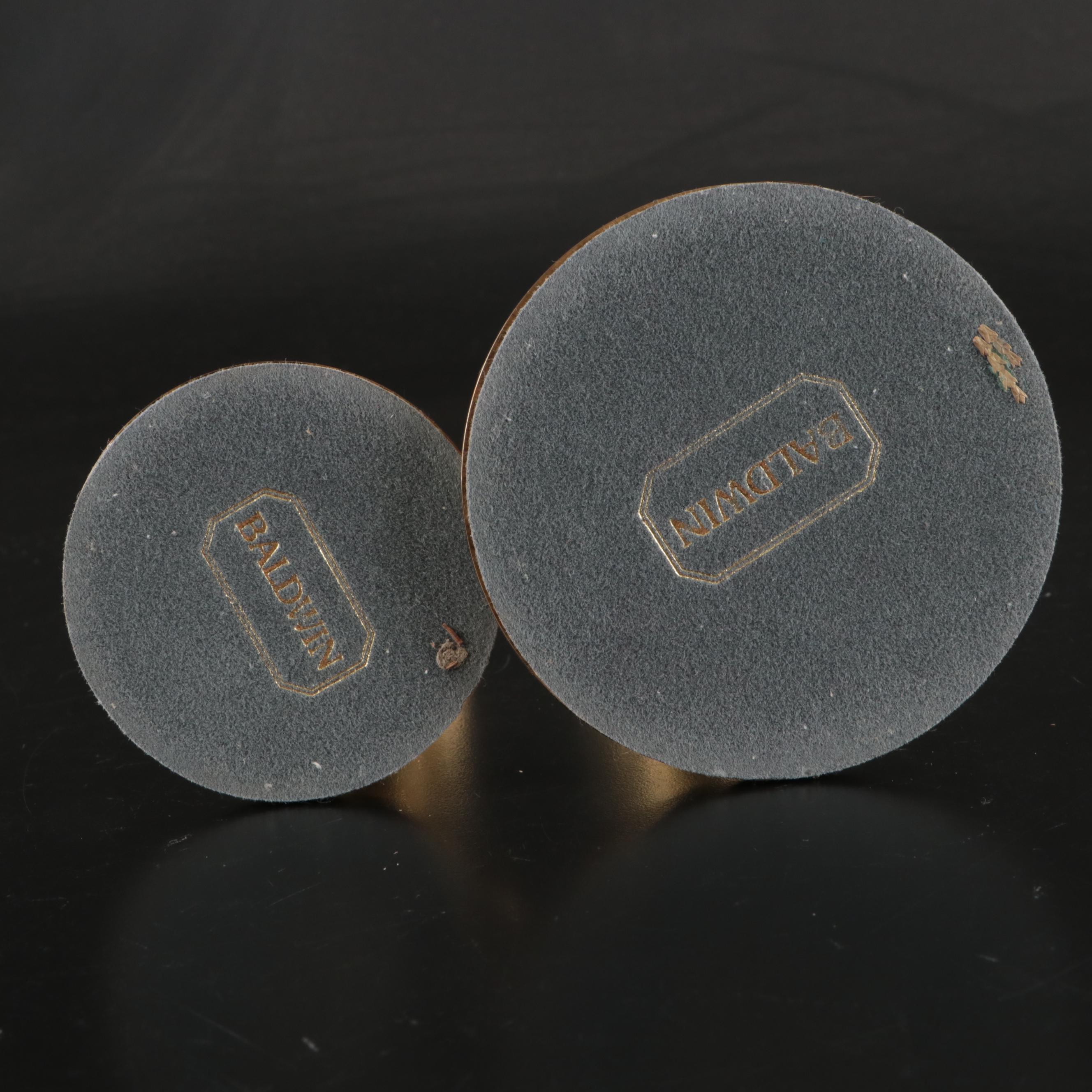 Baldwin Brass Candle Holders, Etched Indian Brass Vase, and Brass Duck Bookends