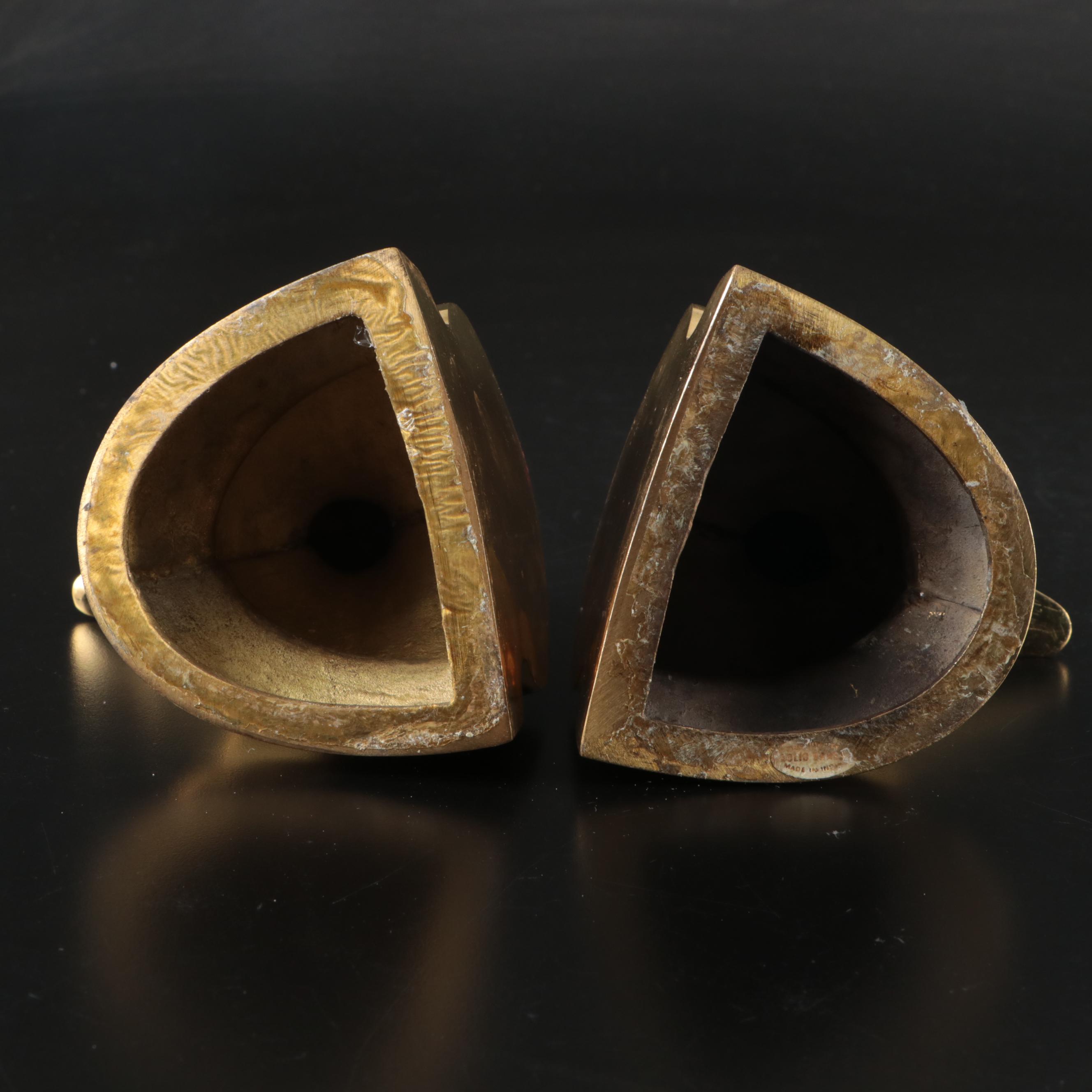 Baldwin Brass Candle Holders, Etched Indian Brass Vase, and Brass Duck Bookends