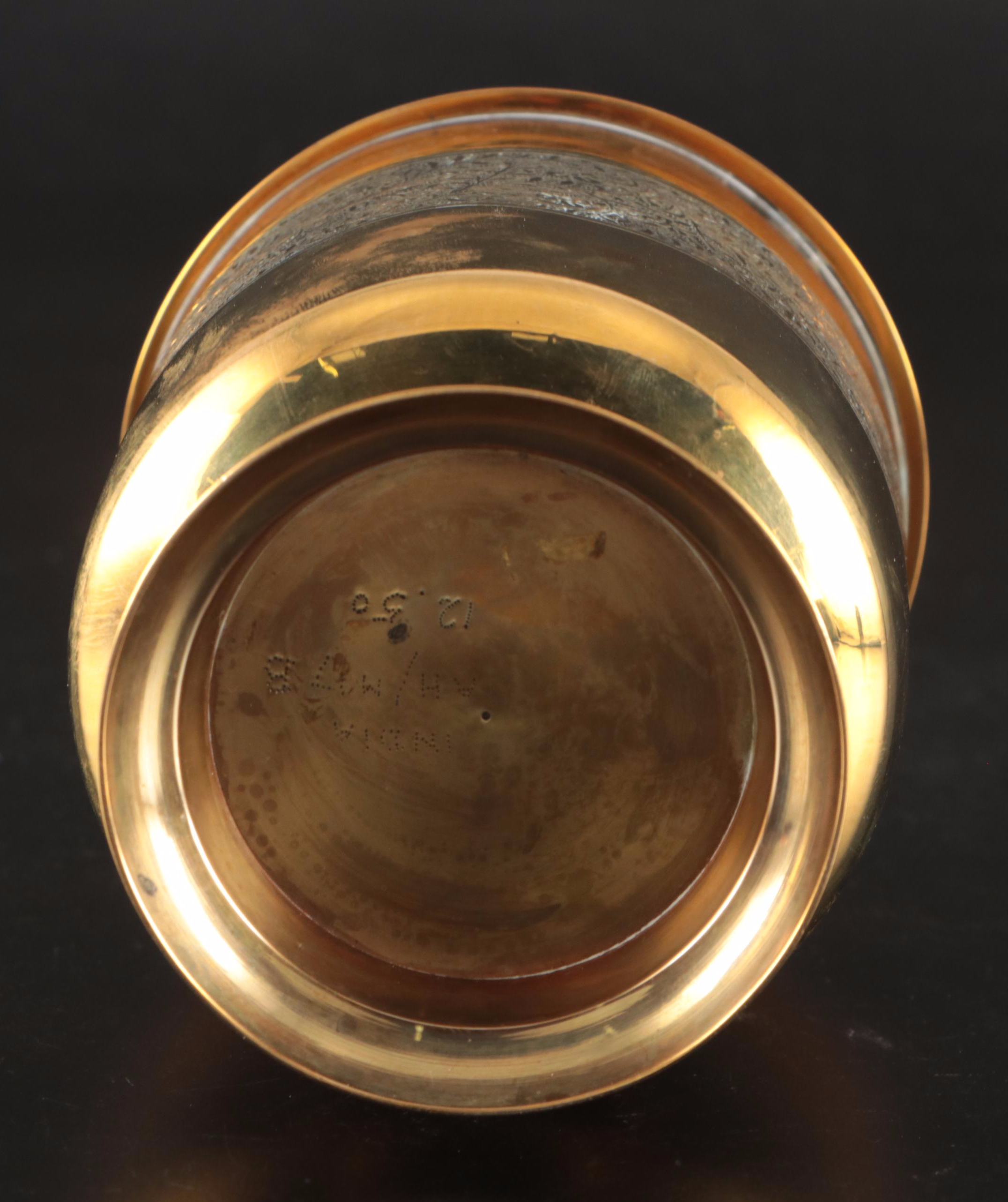 Baldwin Brass Candle Holders, Etched Indian Brass Vase, and Brass Duck Bookends