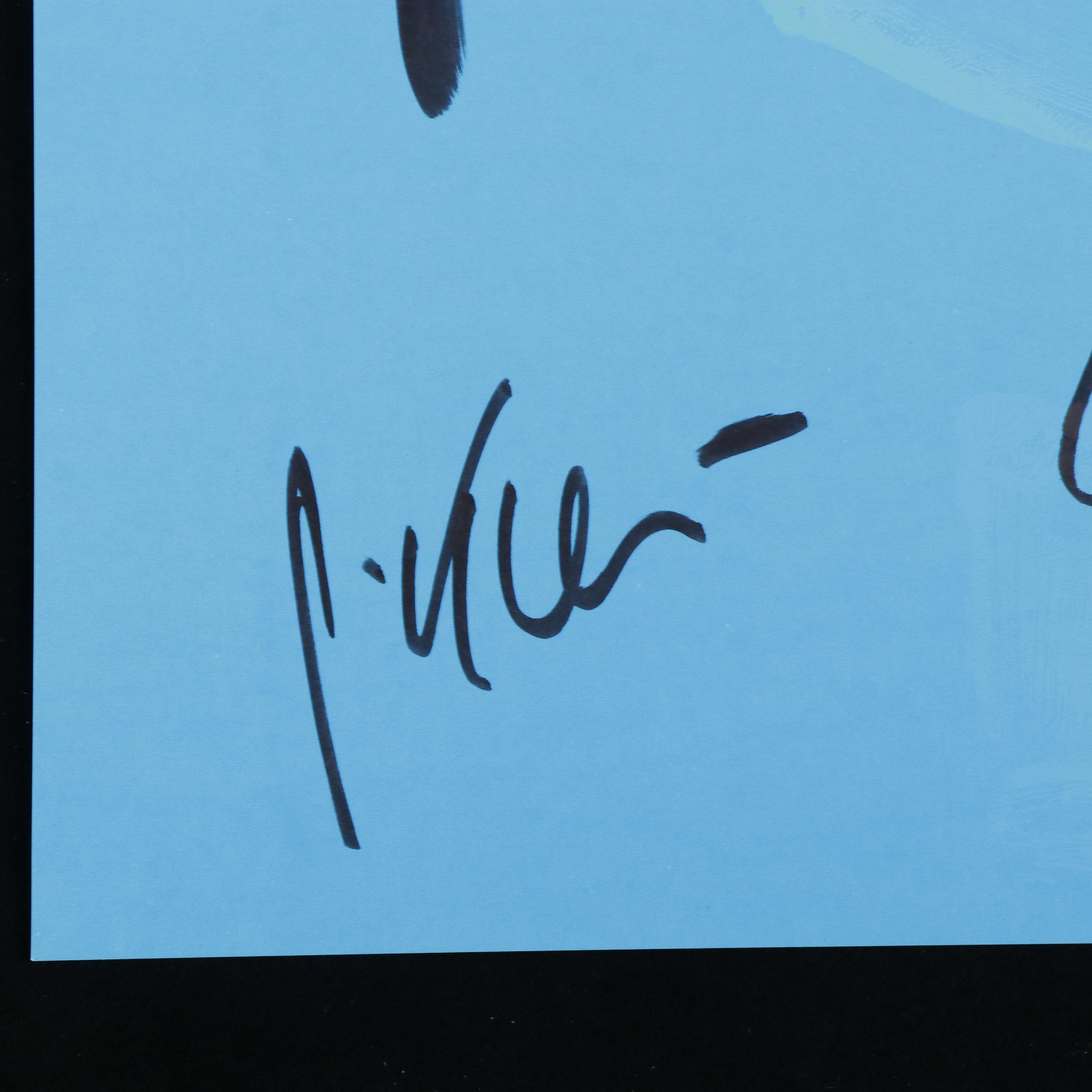 Peter Keil Abstract Acrylic Portrait Painting, Late 20th Century