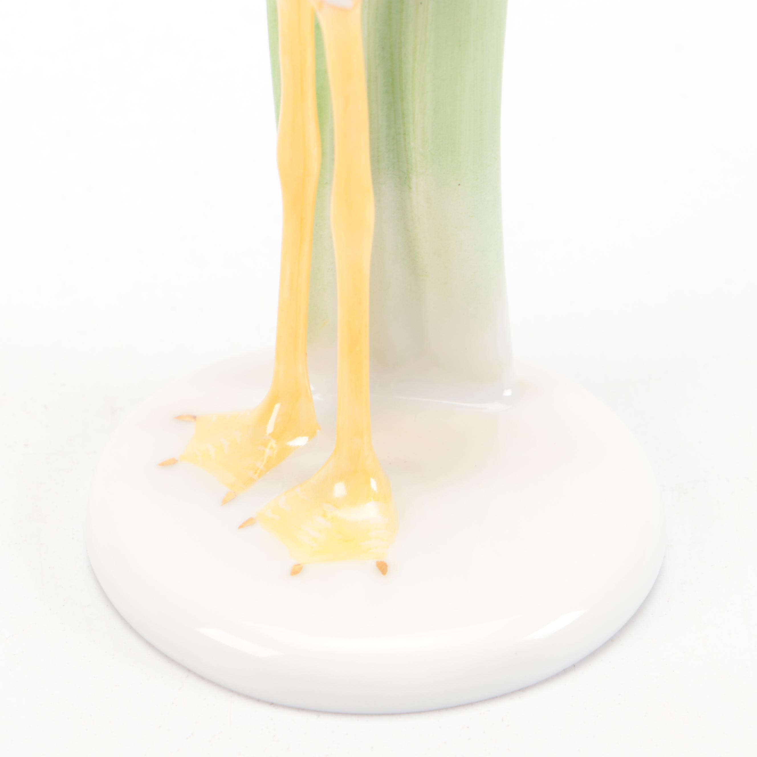 Herend Butterscotch Fishnet with Gold "Little Flamingo" Porcelain Figurine