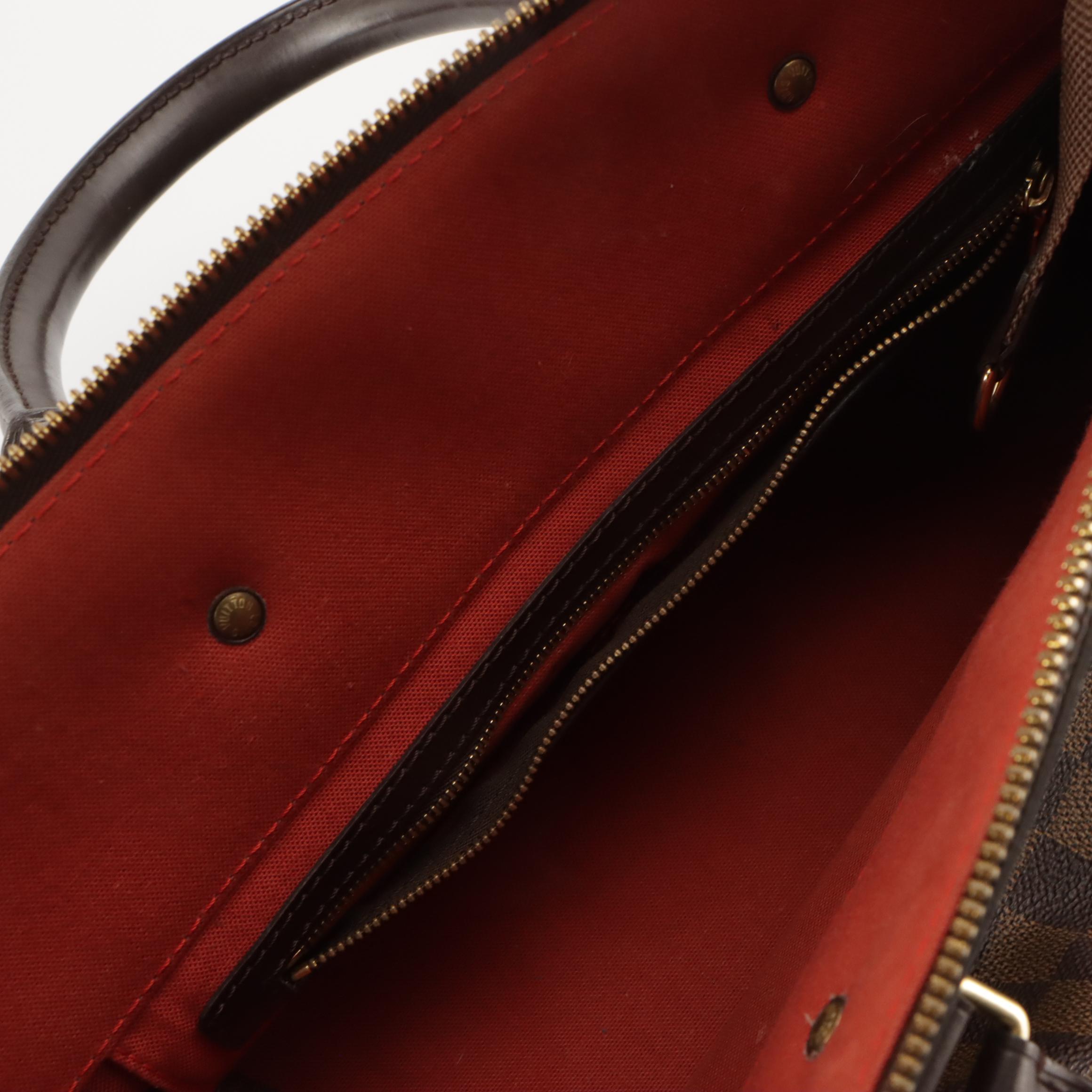 Louis Vuitton Greenwich PM Top Handle Bag in Damier Ebene Canvas and Leather