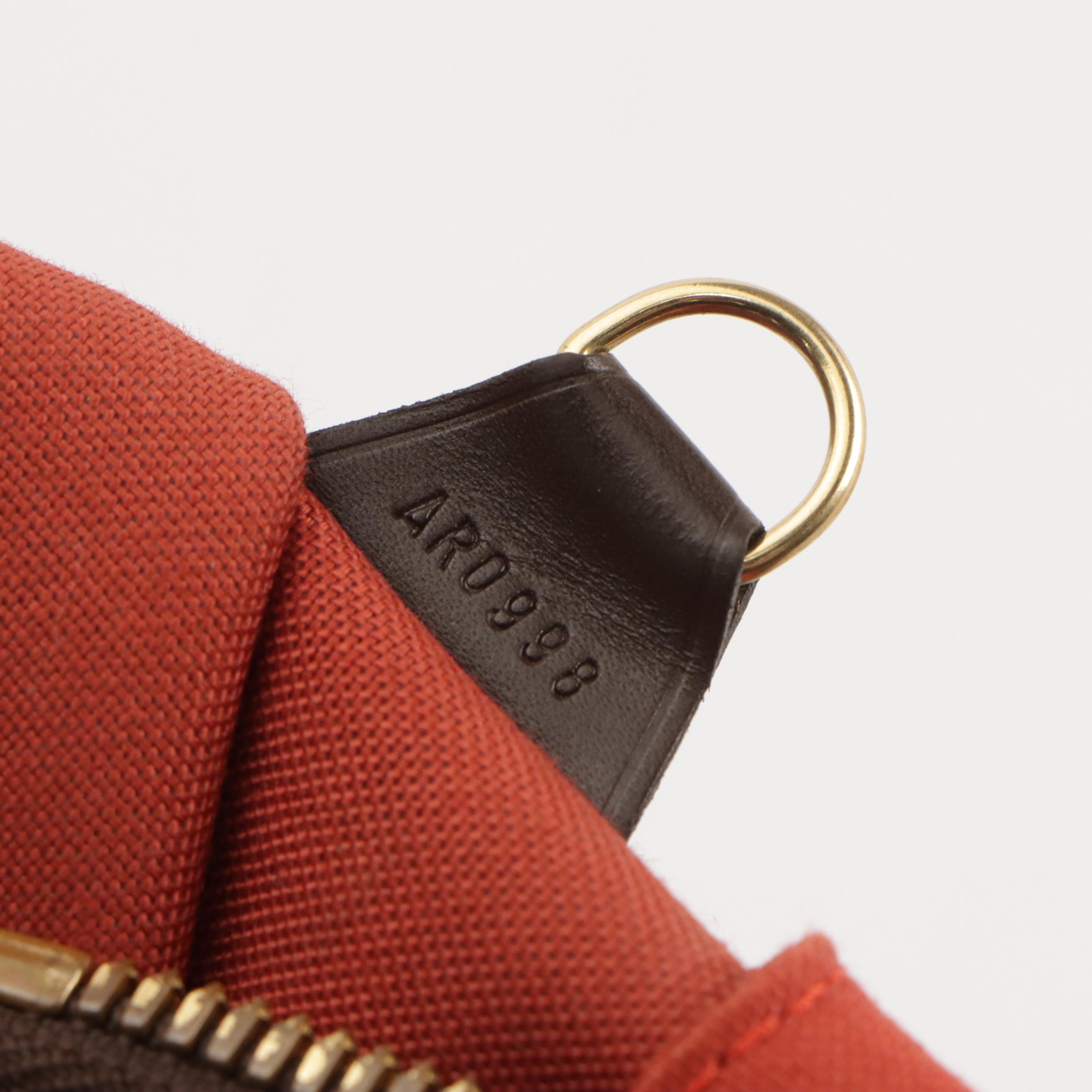 Louis Vuitton Greenwich PM Top Handle Bag in Damier Ebene Canvas and Leather