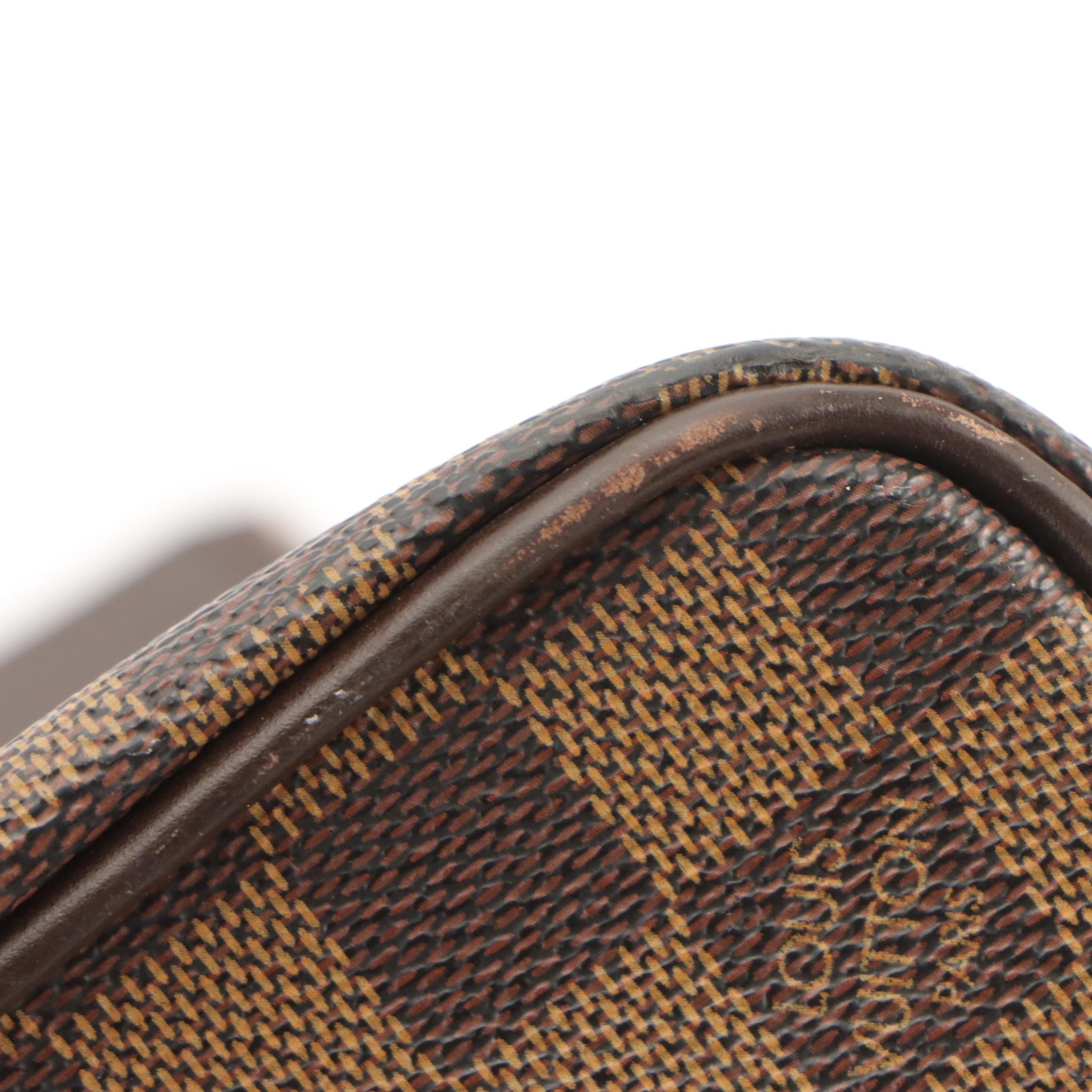 Louis Vuitton Greenwich PM Top Handle Bag in Damier Ebene Canvas and Leather