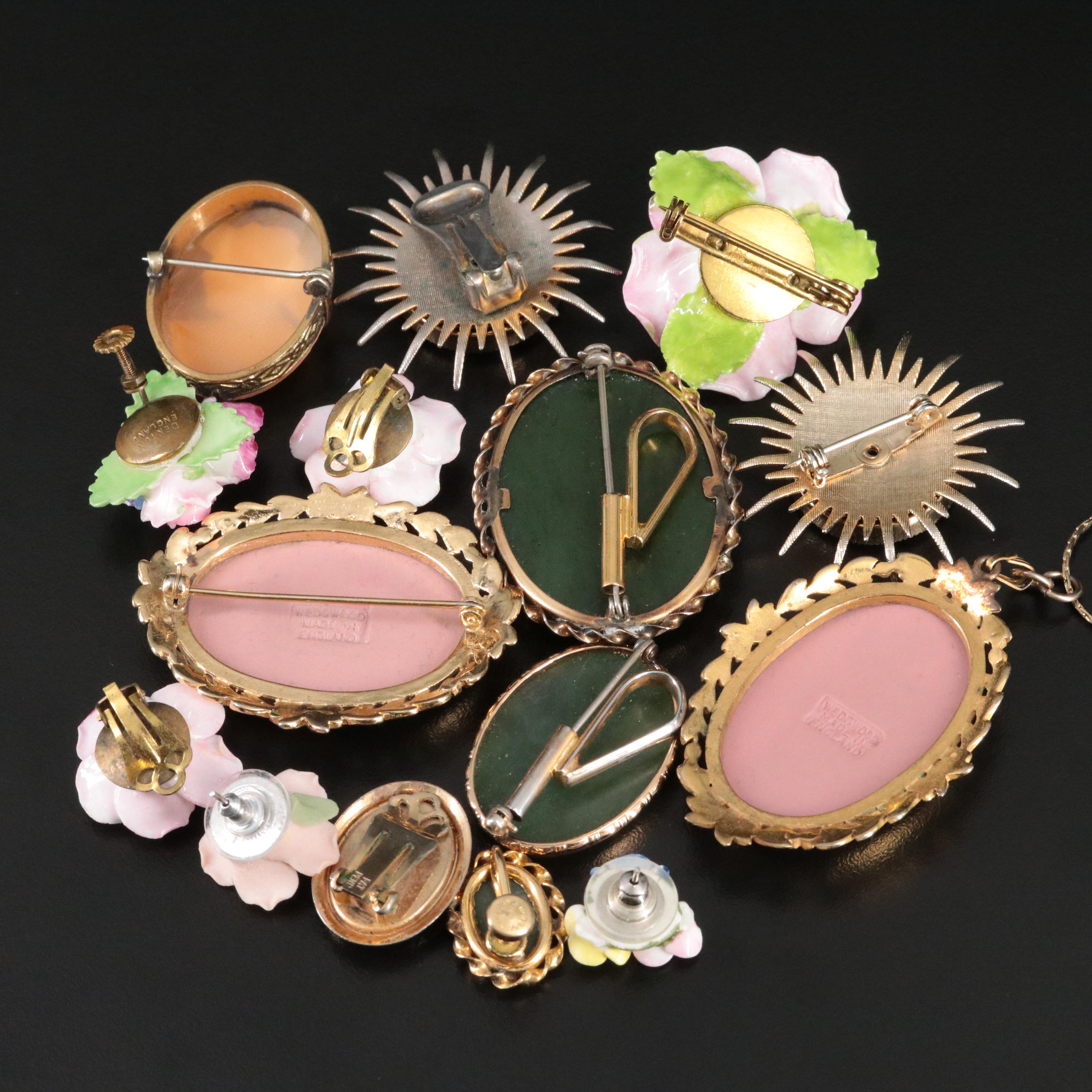 Collection of Brooches, Necklaces and Earrings Featuring Wedgwood