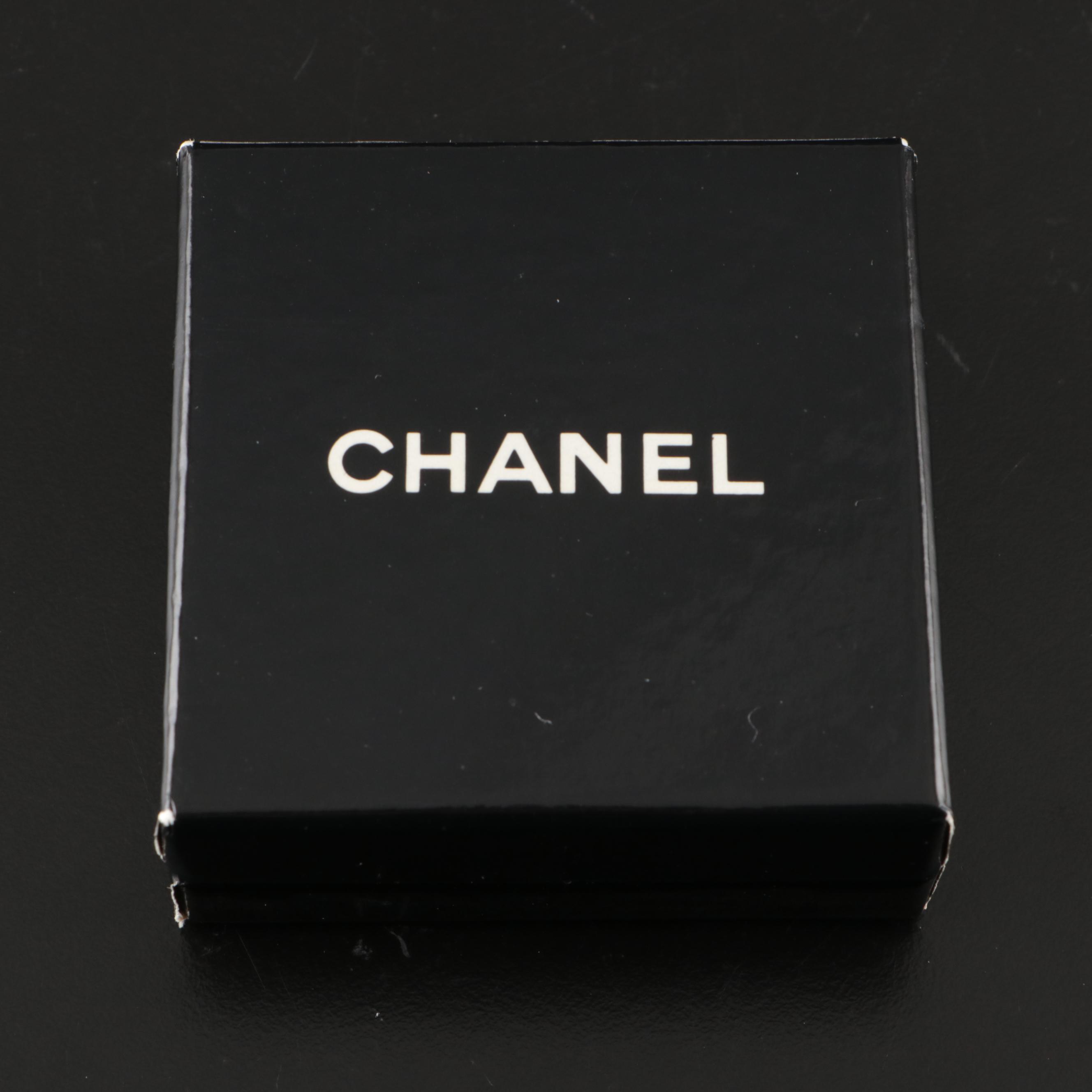 Chanel CC Quilted Round Brooch Pin