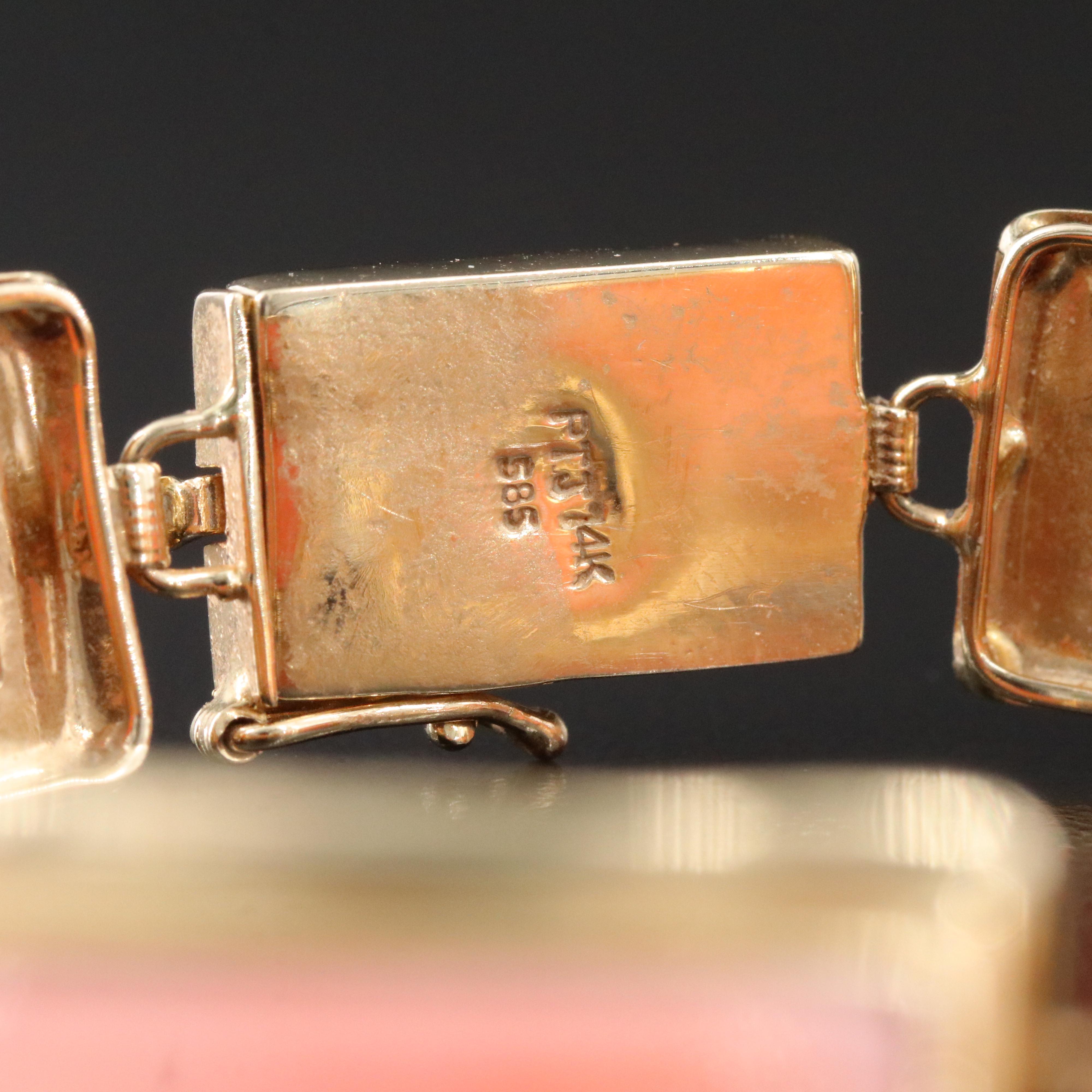 14K Coral Bracelet with Chinese Good Fortune Clasp