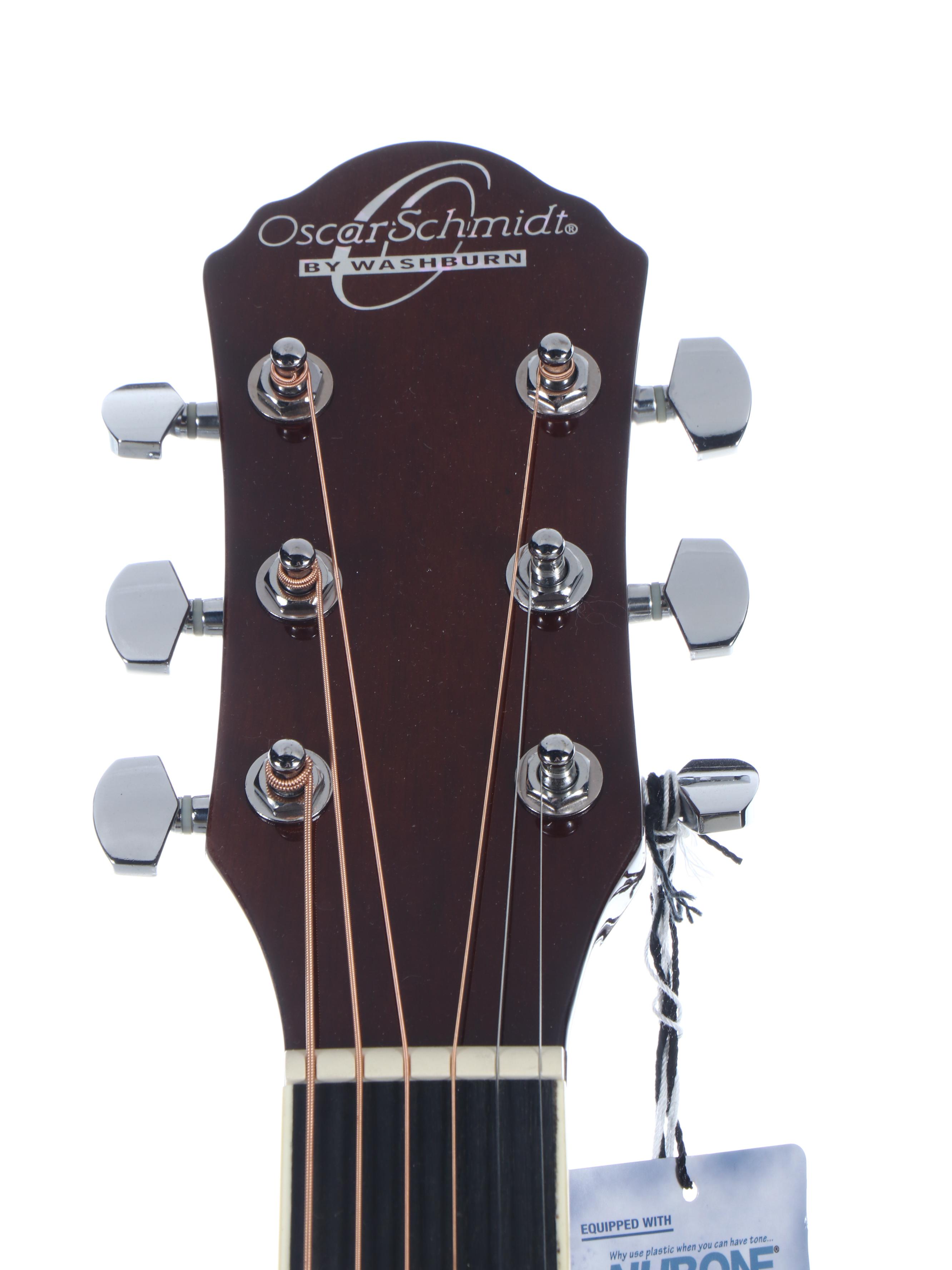 Oscar Schmidt by Washburn Spalted Maple Dreadnought Electric Acoustic Guitar