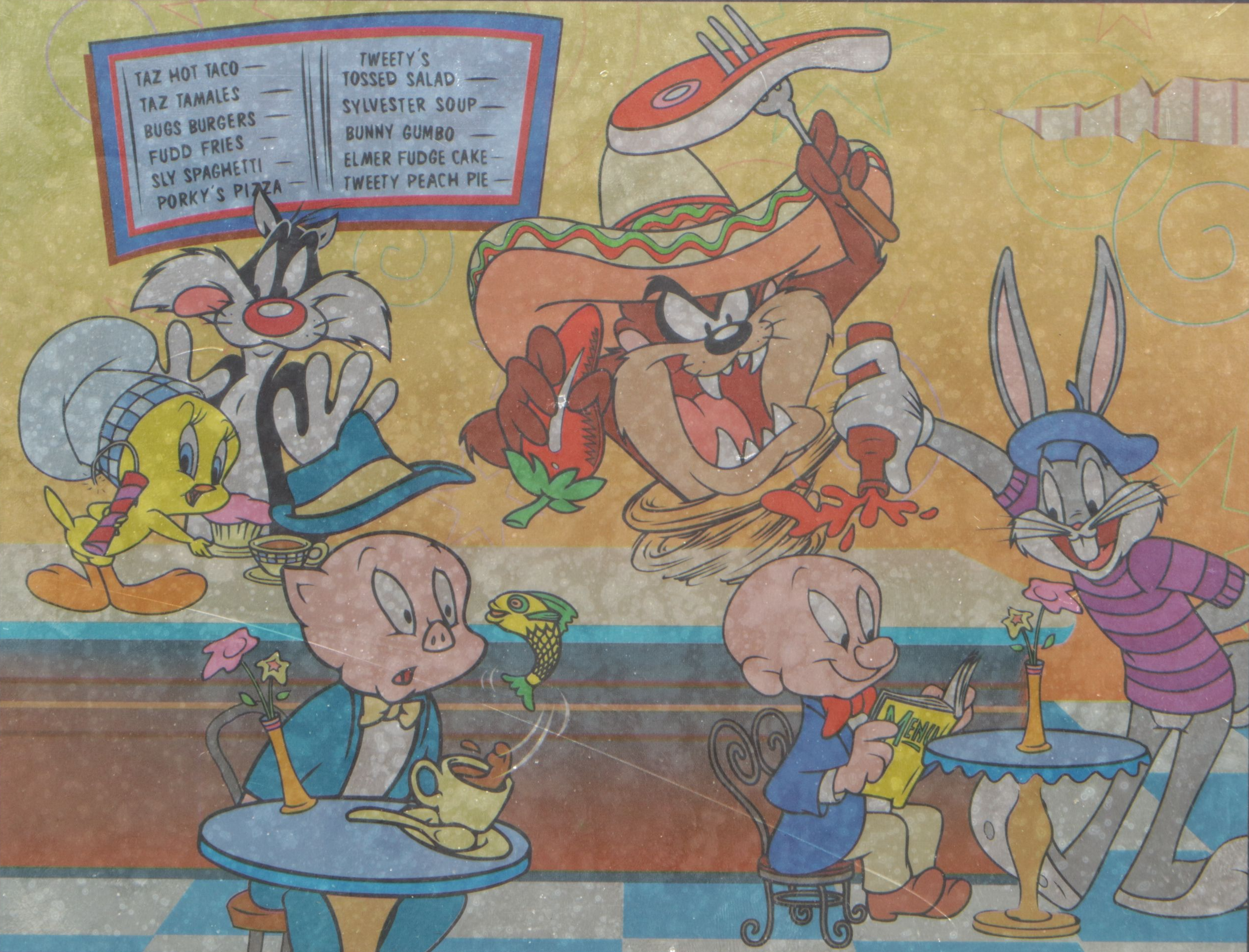 Looney Tunes Foil Art Wall Decor Featuring Tweety Bird, Sylvester and More