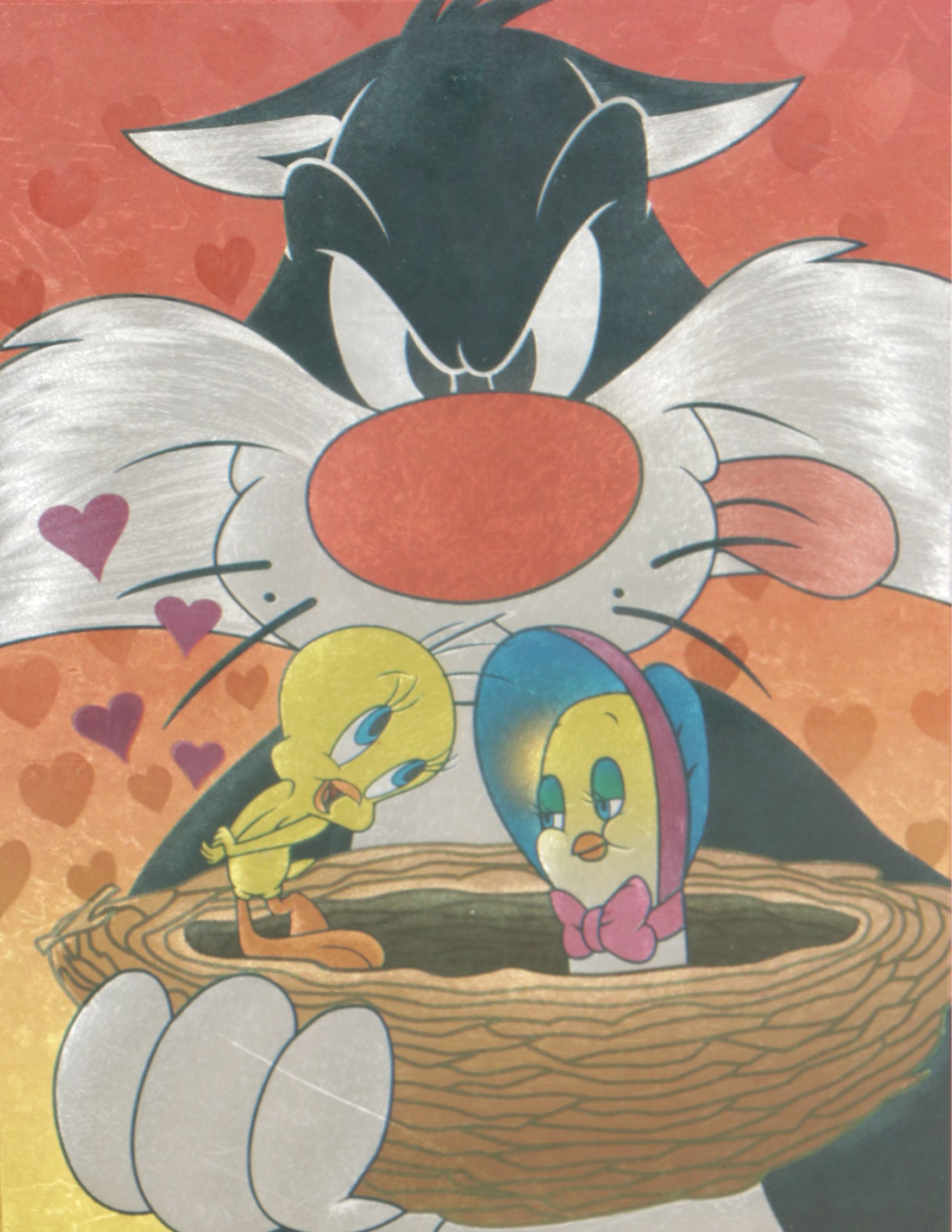 Looney Tunes Foil Art Wall Decor Featuring Tweety Bird, Sylvester and More