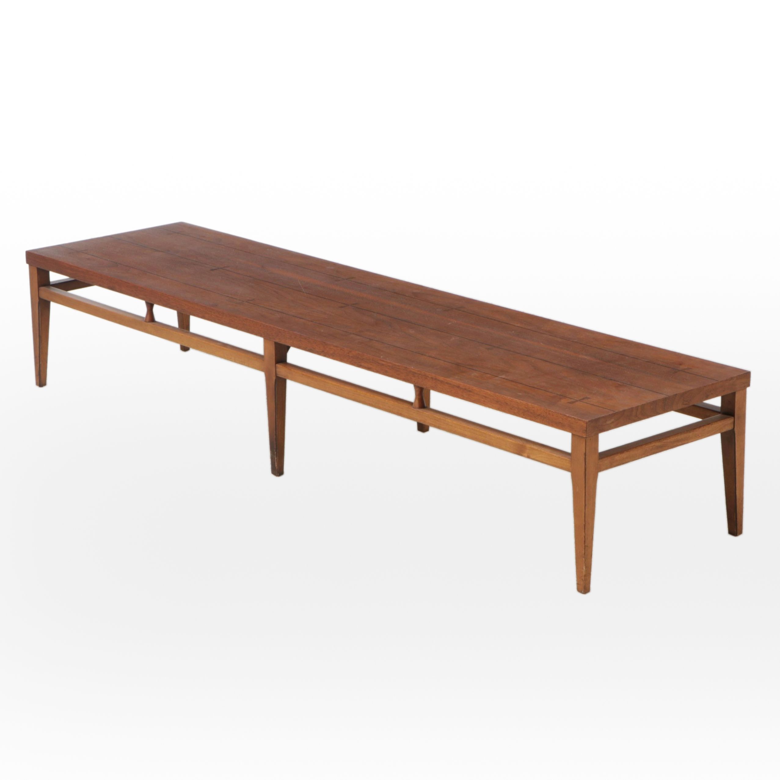 Lane Mid Century Modern Walnut Long Coffee Table
