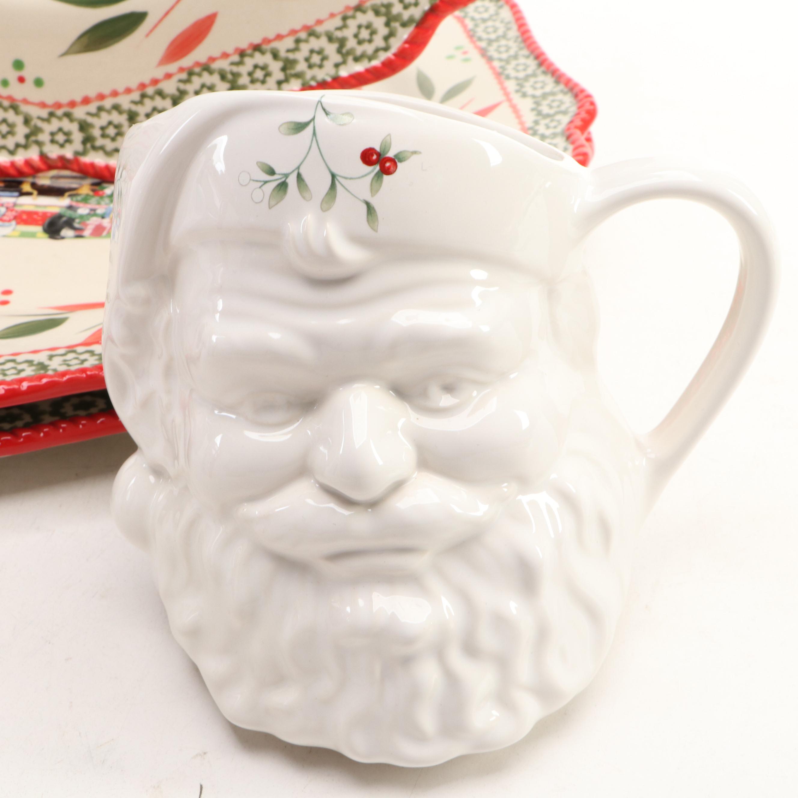 Waterford "Holiday Heirlooms" Box with Pfaltzgraff and Other Seasonal Serveware