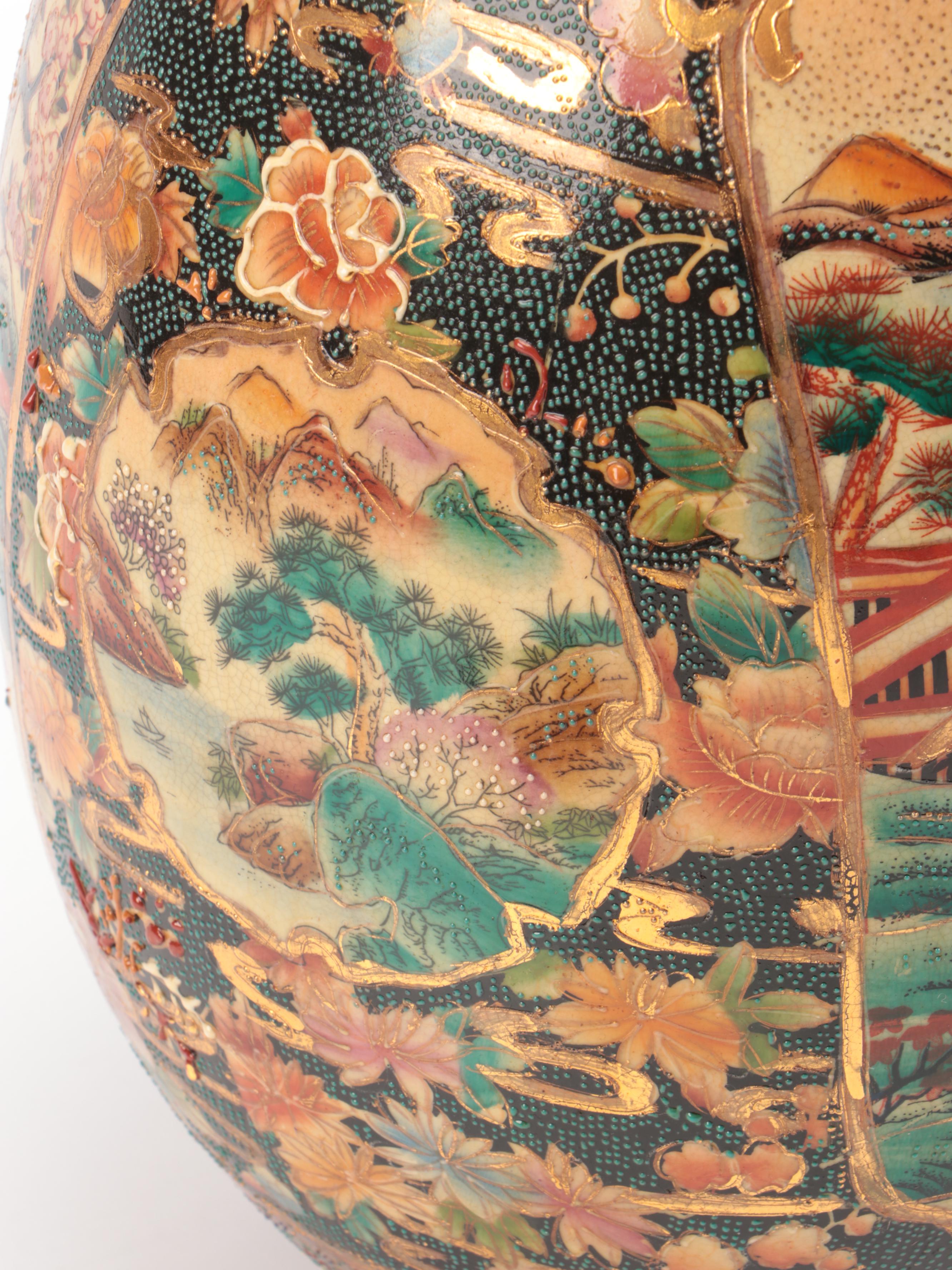 Japanese Satsuma Moriage Porcelain Eggs