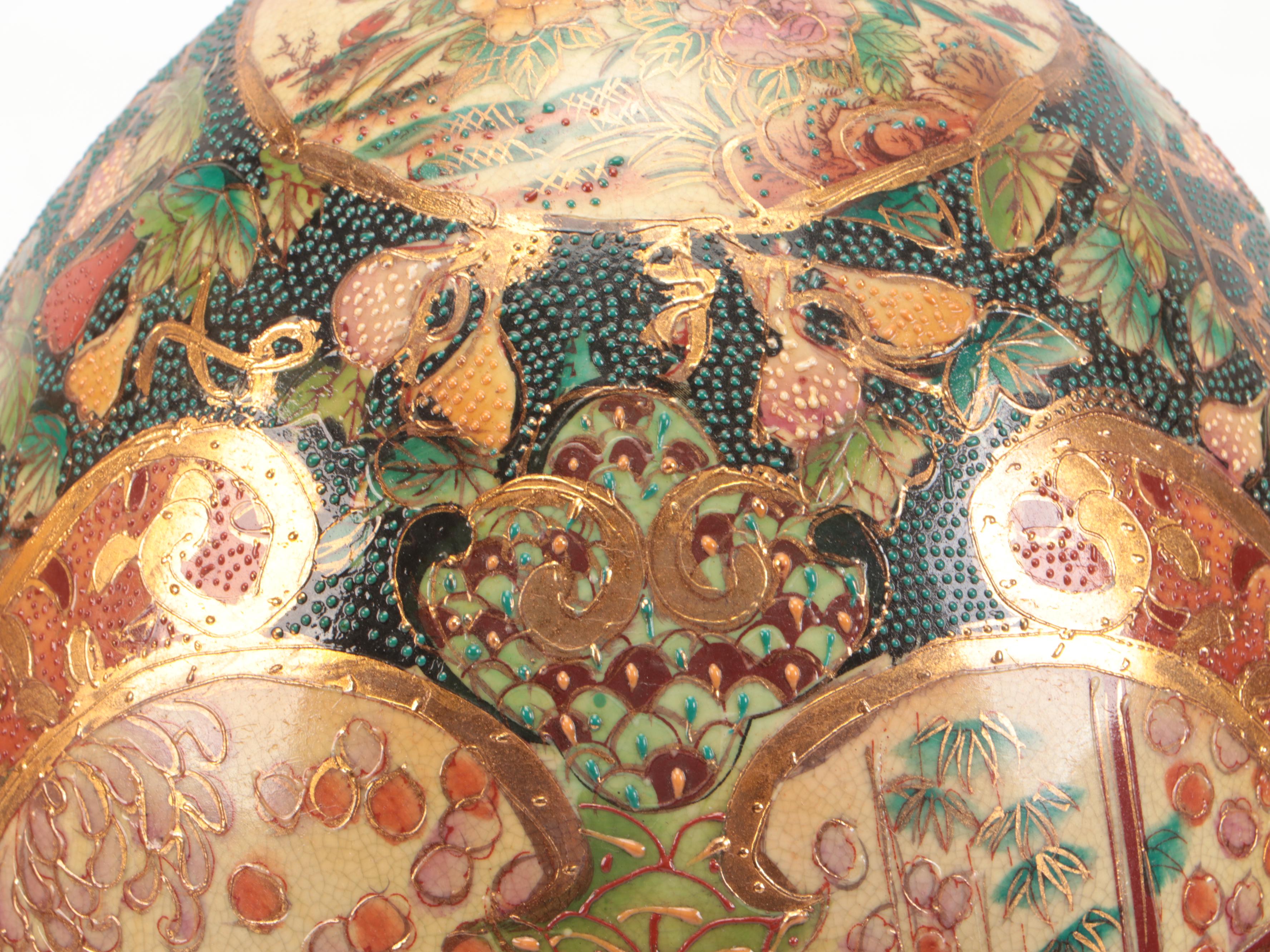 Japanese Satsuma Moriage Porcelain Eggs