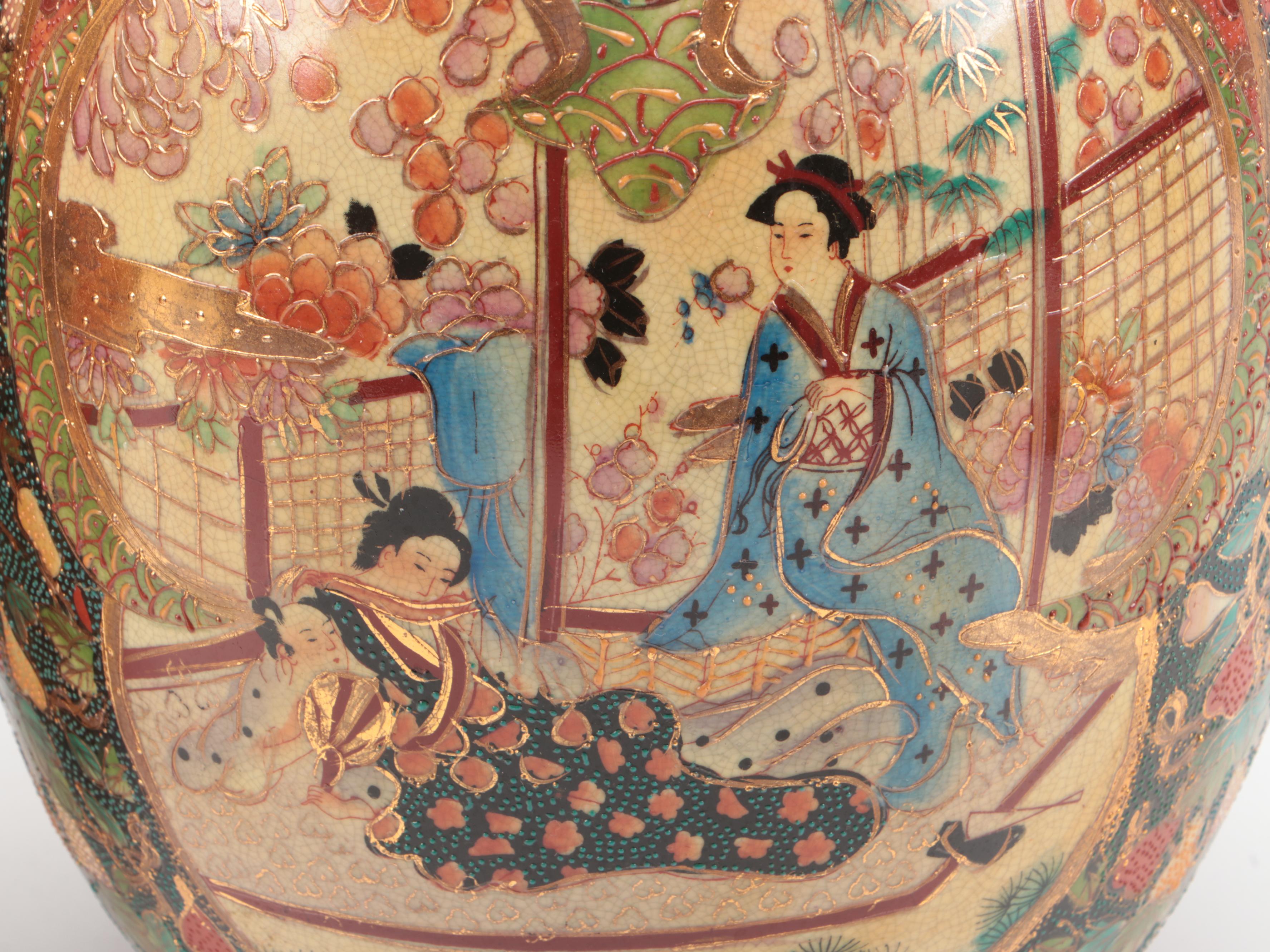 Japanese Satsuma Moriage Porcelain Eggs