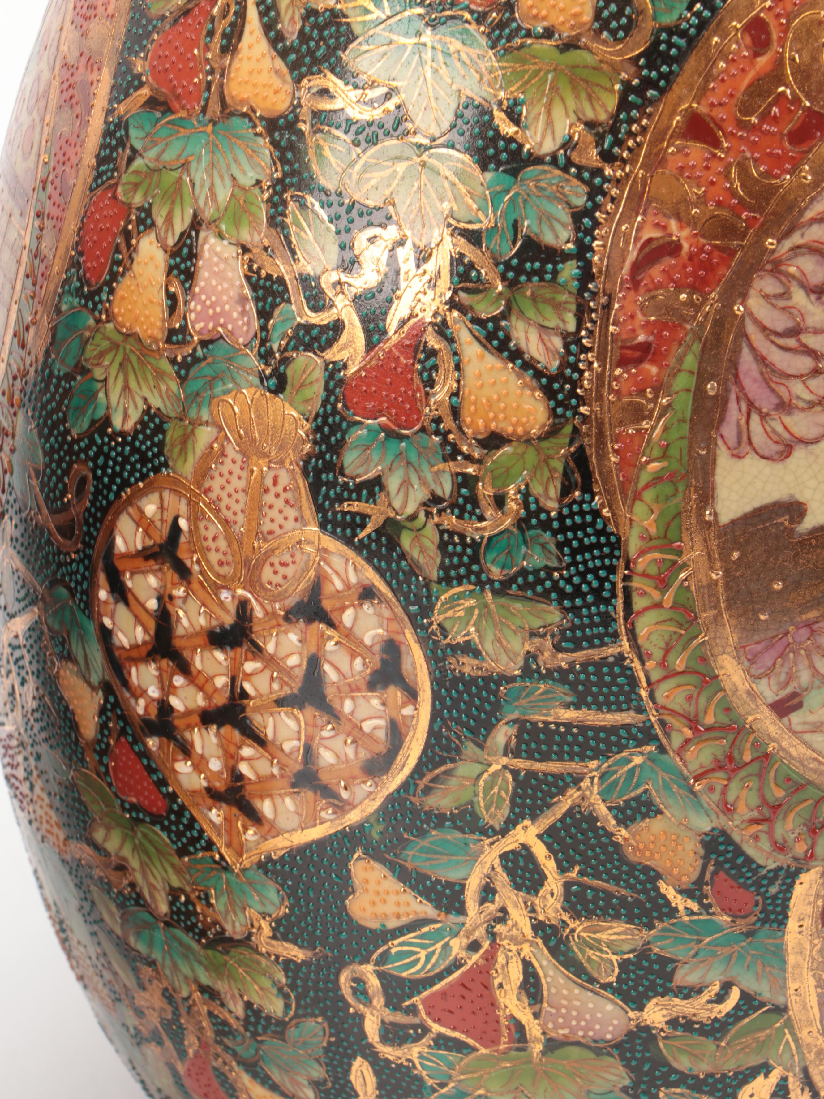 Japanese Satsuma Moriage Porcelain Eggs