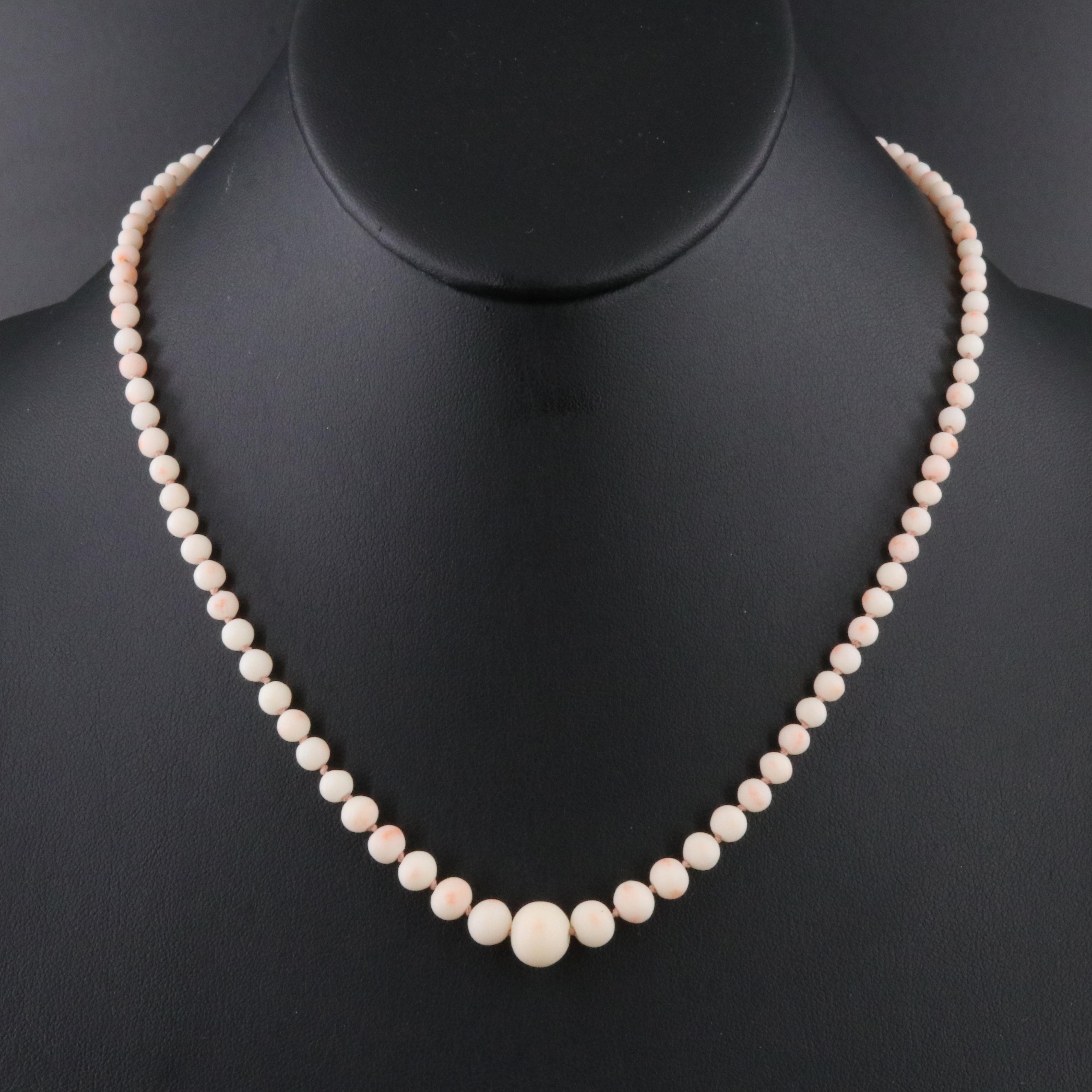 Graduated Coral Necklace with 14K Clasp