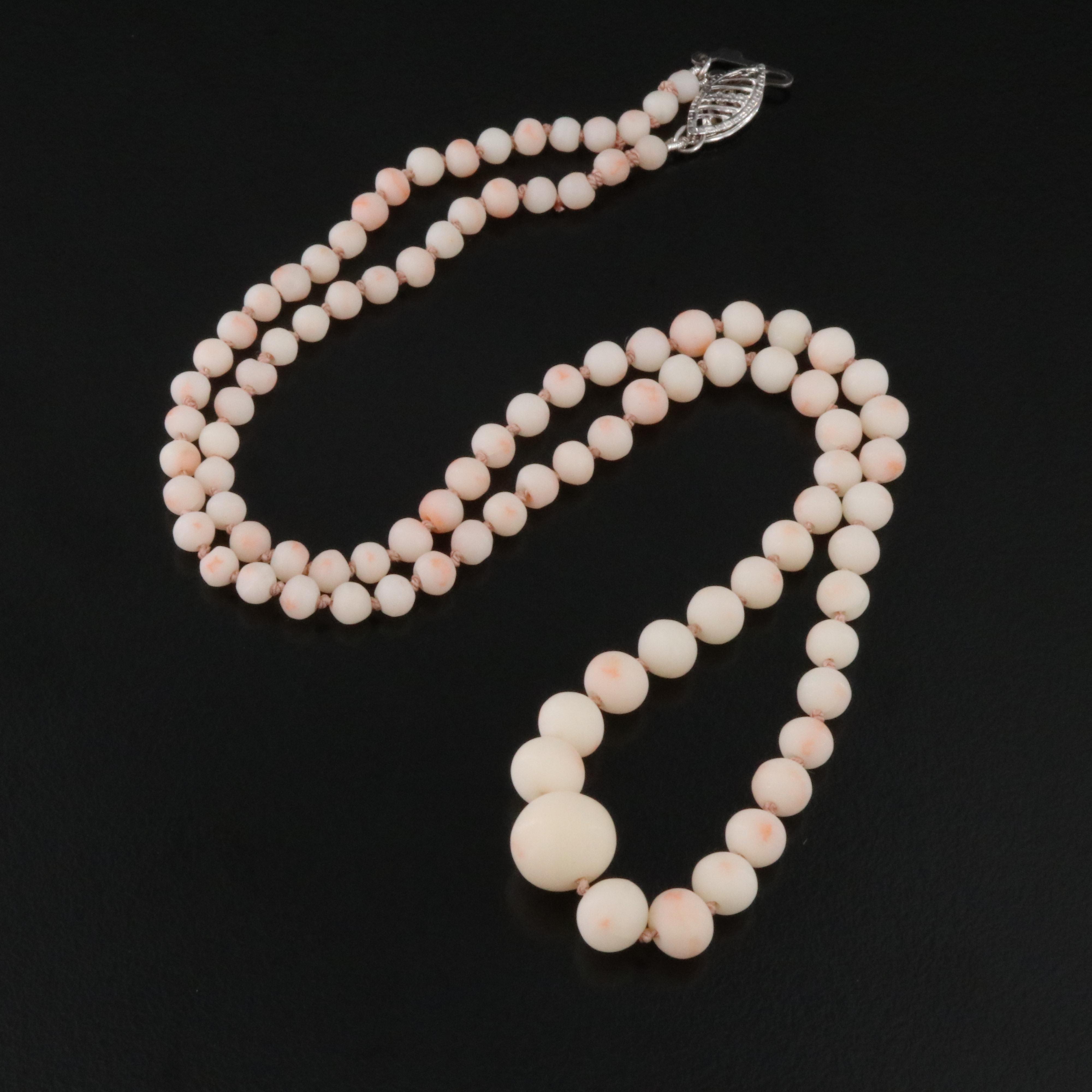 Graduated Coral Necklace with 14K Clasp