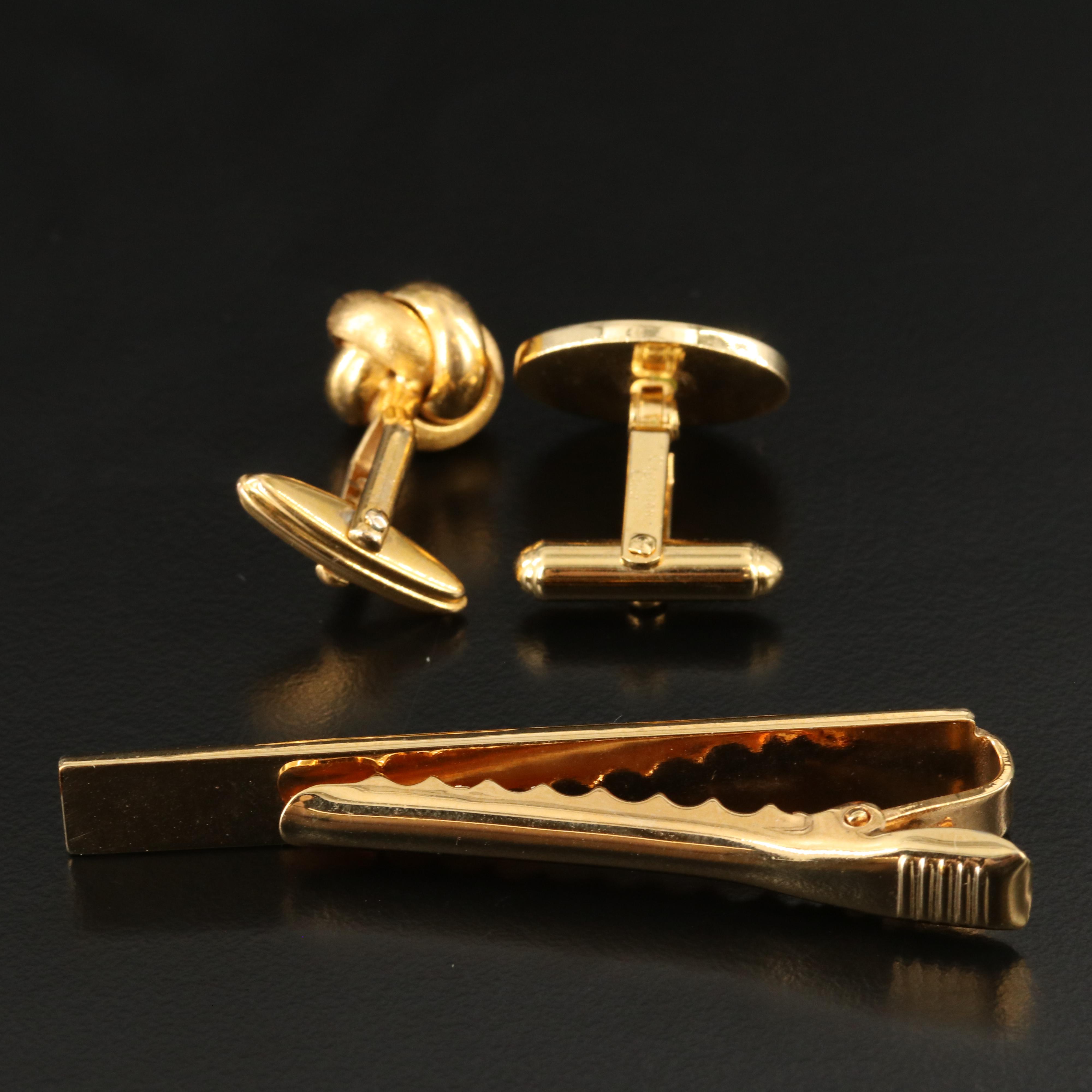 Christian Dior and Dunhill Cufflinks and Tie Clip