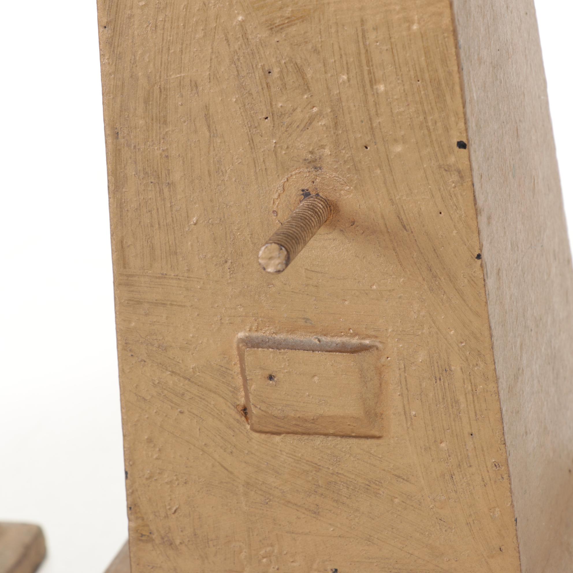 Painted Cast Iron Cannonball Andiron Fronts, Early to Mid-20th Century