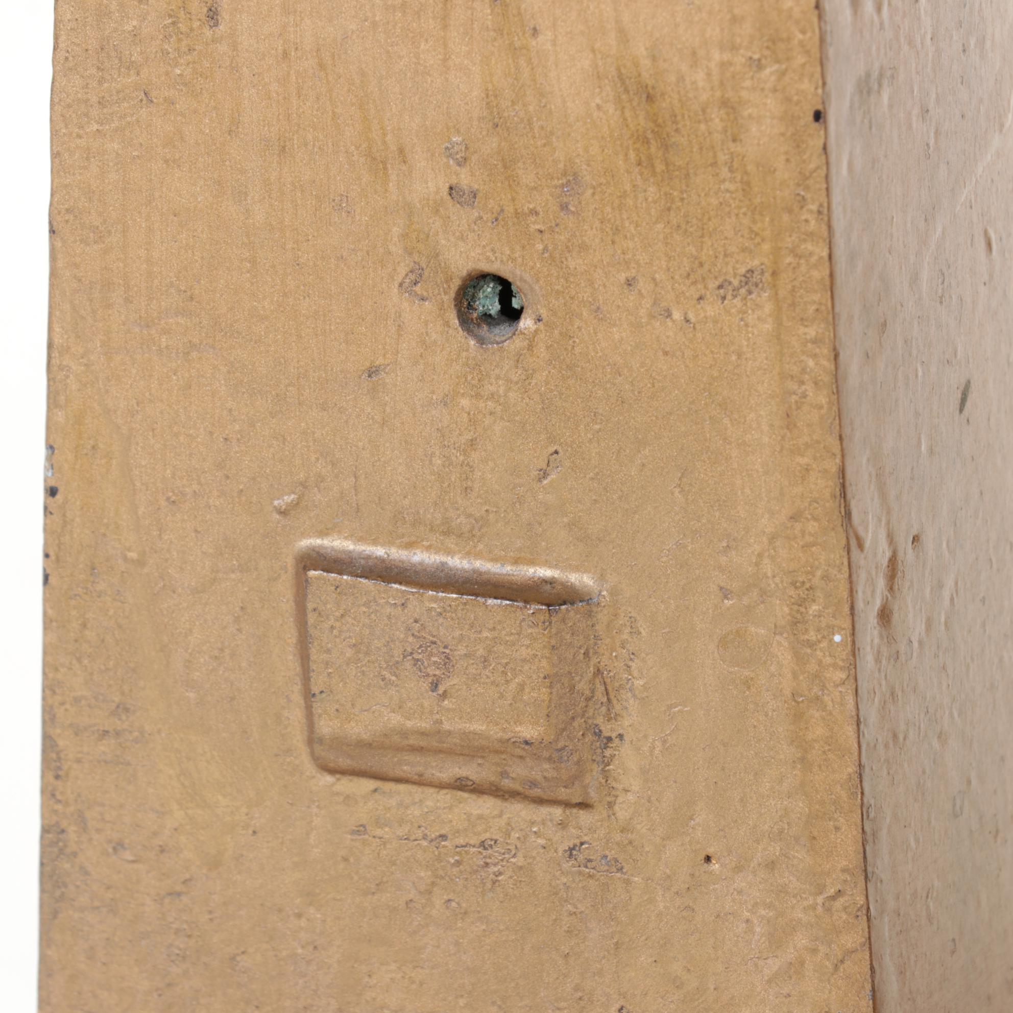 Painted Cast Iron Cannonball Andiron Fronts, Early to Mid-20th Century