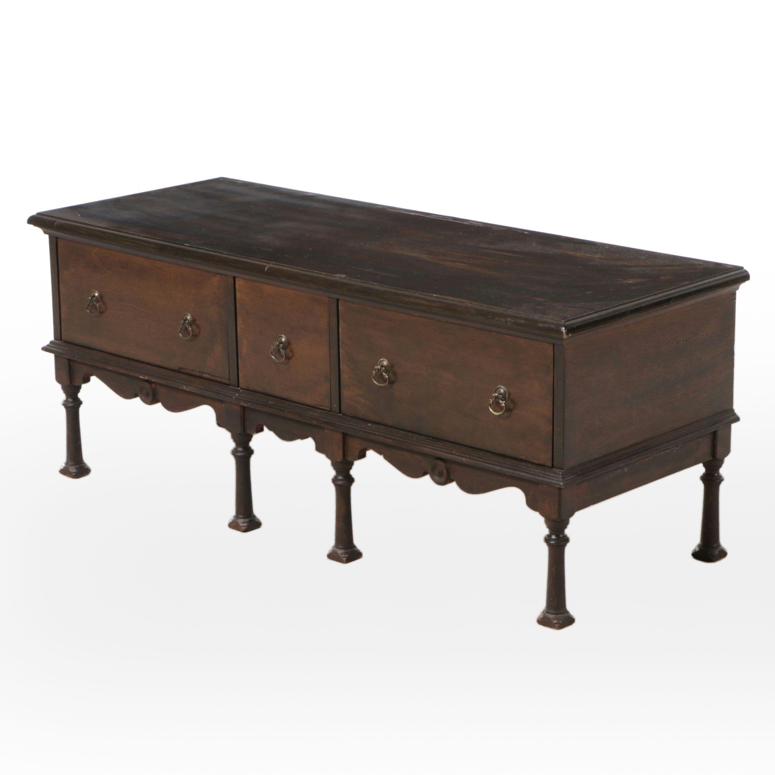 William and Mary Style Low Chest of Drawers, 20th Century