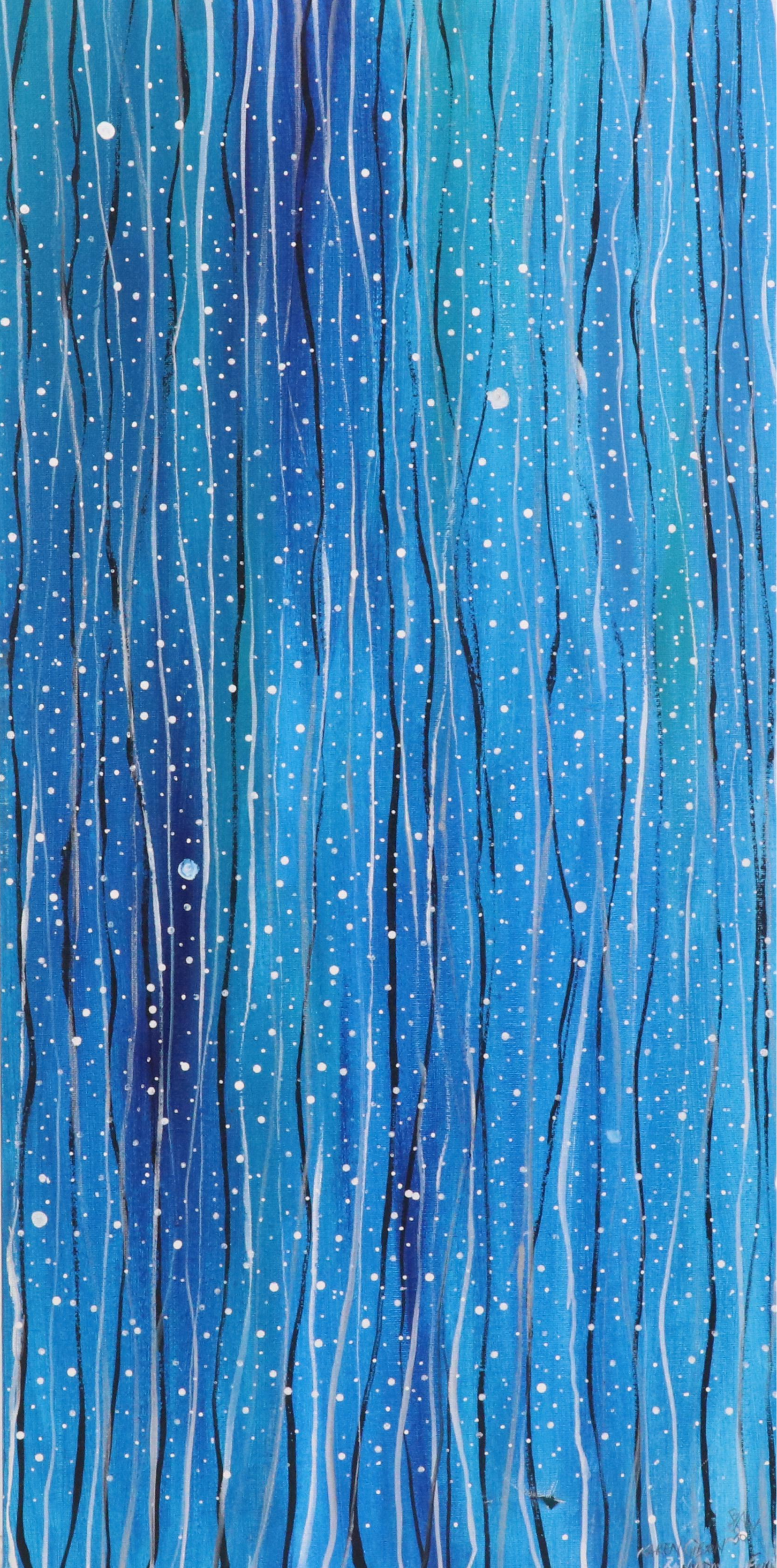 Karen Gibson Acrylic Diptych "Rainy Day Fishing"