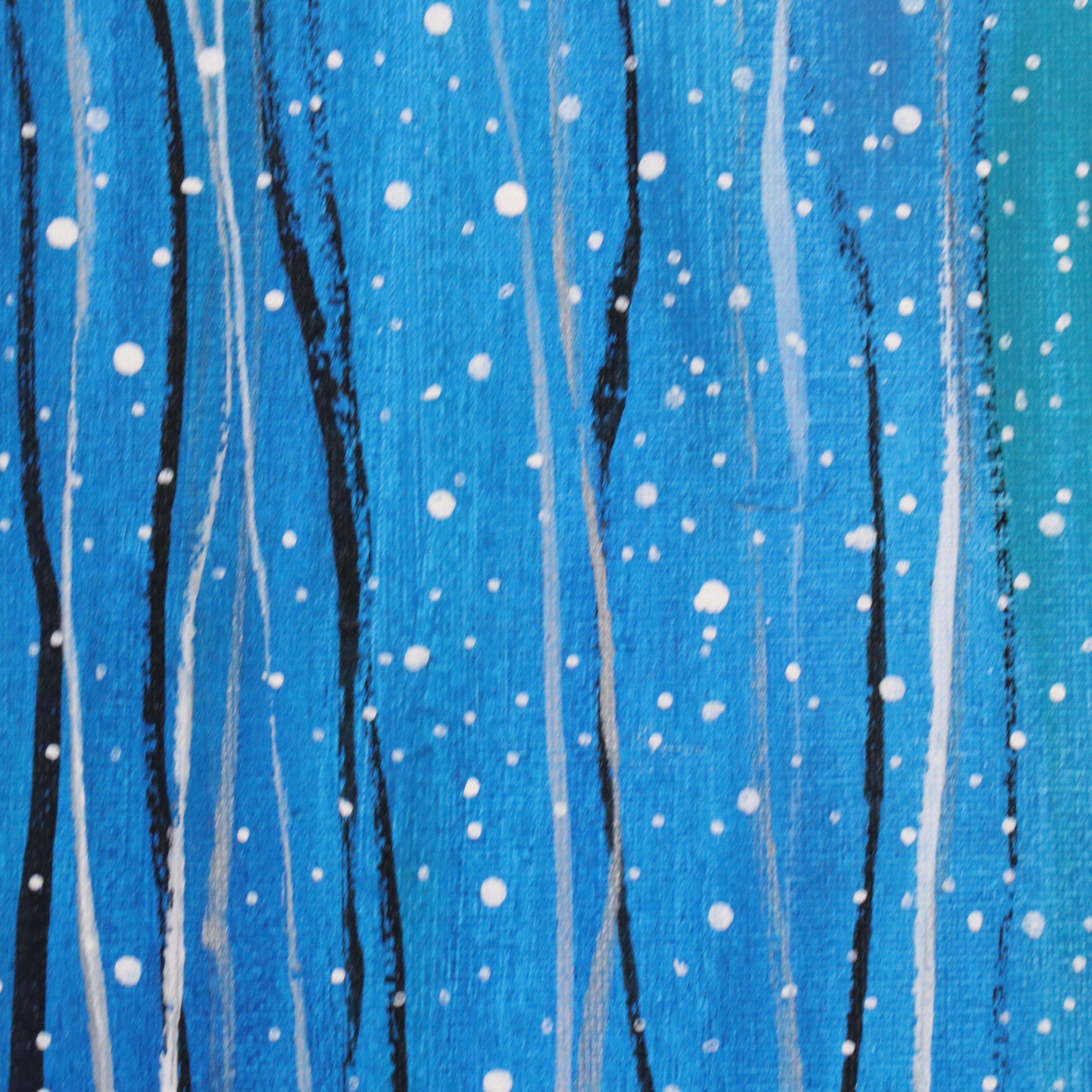 Karen Gibson Acrylic Diptych "Rainy Day Fishing"